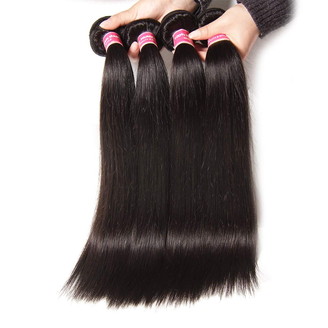 KLAIYI Malaysian Straight Virgin Hair Extensions - 3 Bundles Unprocessed Human Hair Weave, Natural Color (20, 22, 24 Inches) for Styling & Volume | Perfect for Daily Wear, Parties & Special Occasions