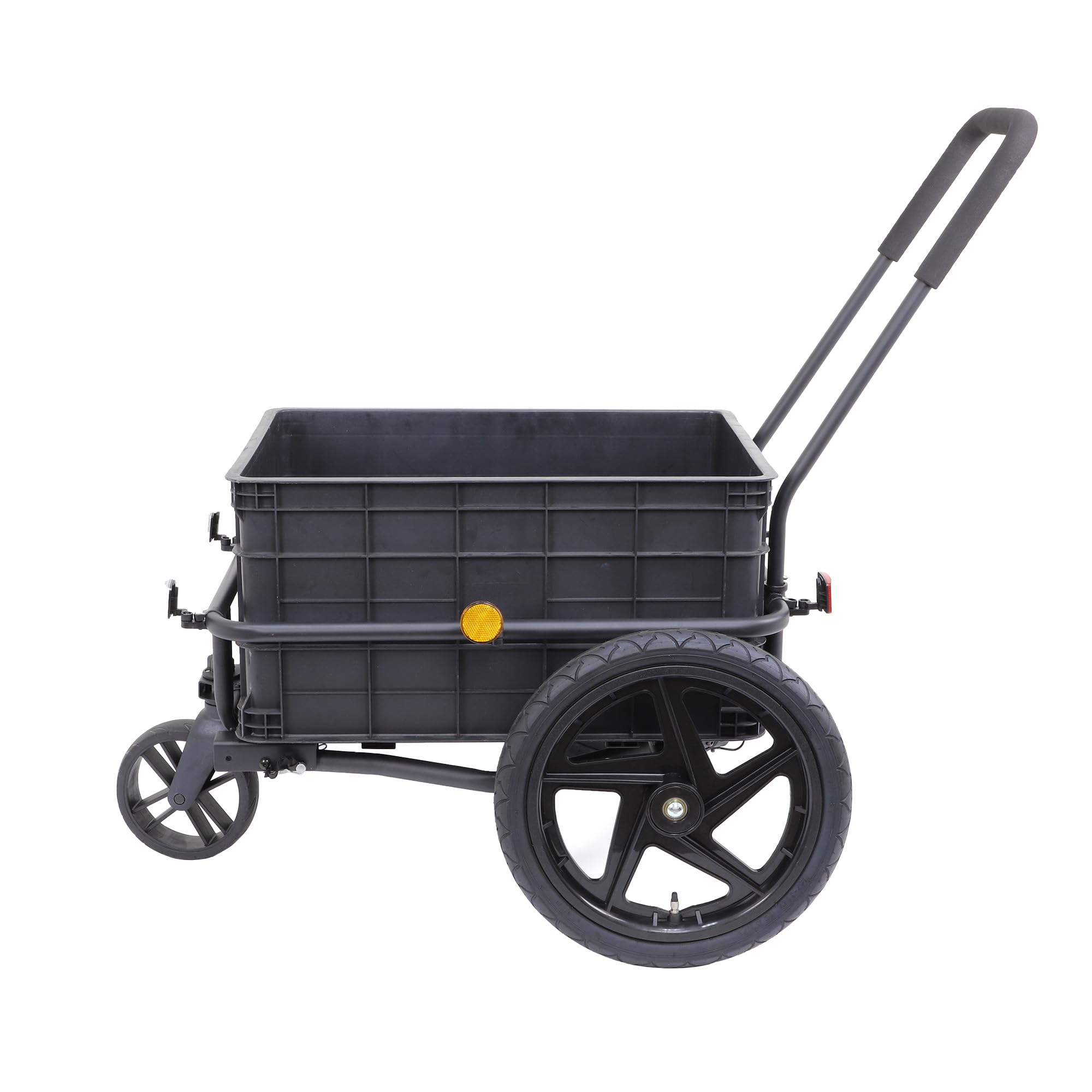 Xspec 2-in-1 Bike Cargo Trailer & Pushcart - Convertible Bicycle Trailer with Removable Storage Box, Waterproof Cover, Tow Hitch & Adjustable Handlebar - Perfect for Grocery Shopping, Camping Trips & Family Outings (Black)