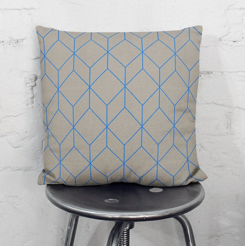 Maharam Bright Cube Aqua Pillow - Modern Decorative Throw Pillow for Sofa, Bed & Lounge - Perfect for Living Room, Bedroom & Office Decor