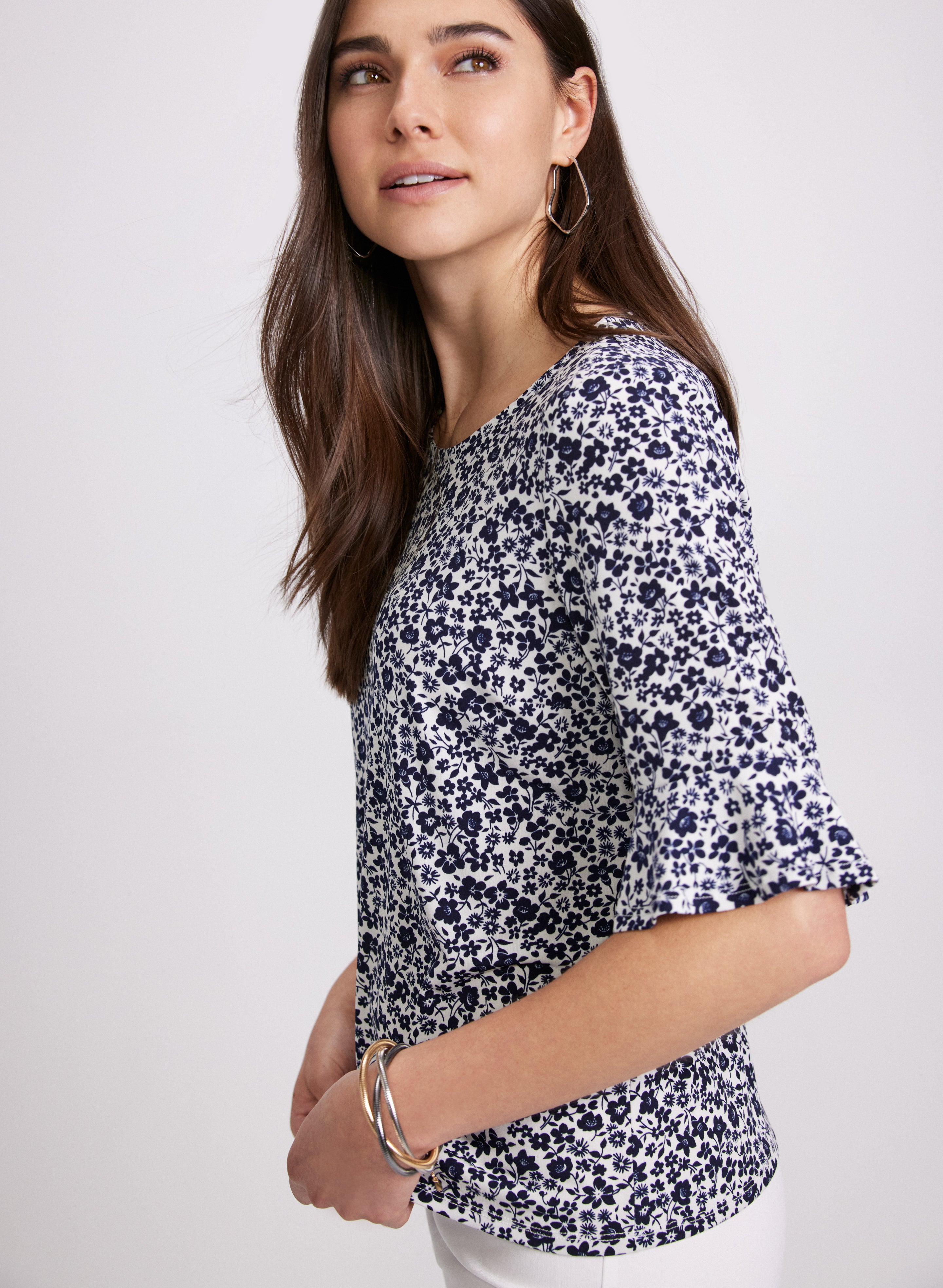 Stylish Floral Print Top for Women - Trendy Summer Blouse for Casual Outings & Date Nights