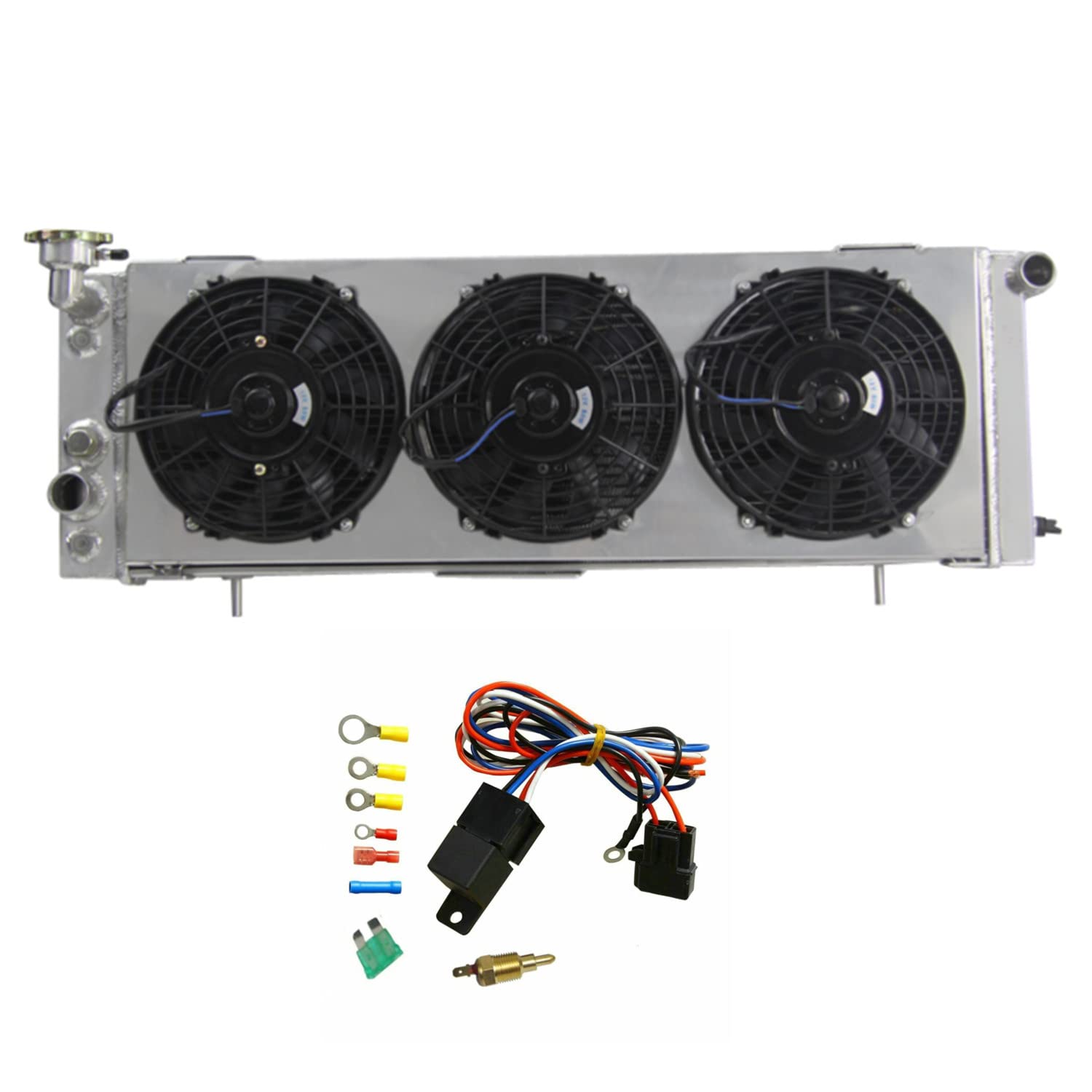 High-Performance 1 Row All Aluminum Radiator for 1991-2001 Jeep Cherokee XJ/Comanche 2.5L 4.0L L4 L6 AT MT - Includes 3x9 Fan Shroud & Relay - Perfect for Off-Roading & Daily Driving