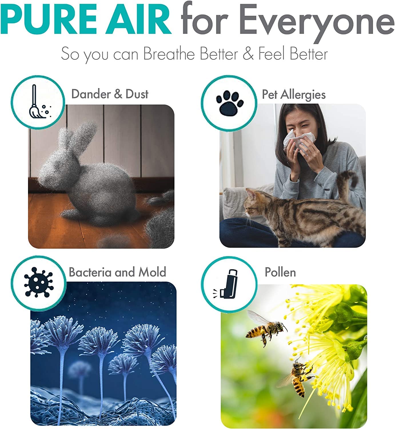 Alen BreatheSmart Flex HEPA Air Purifier for Large Rooms up to 1400 Sq Ft | Pure Filter Captures Allergens, Dust & Mold | Ideal for Bedroom, Home Office & Living Room | Brushed Stainless Steel Design