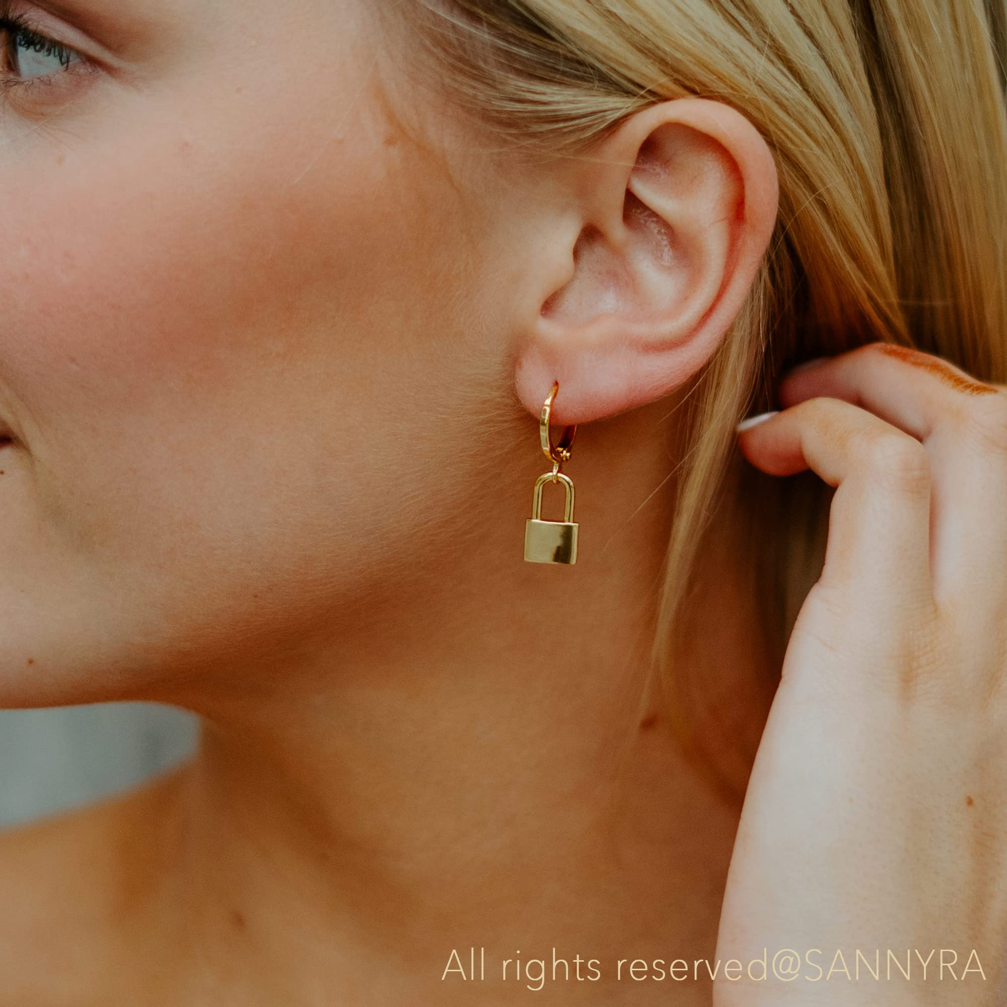 SANNYRA 14K Gold Plated Huggie Earrings for Women - Beach Sea Drop Dangle Earrings with Starfish, Butterfly, Moon & Seashell Charms - Perfect for Summer Vacation, Beach Party, Boho Outfit and Casual Wear