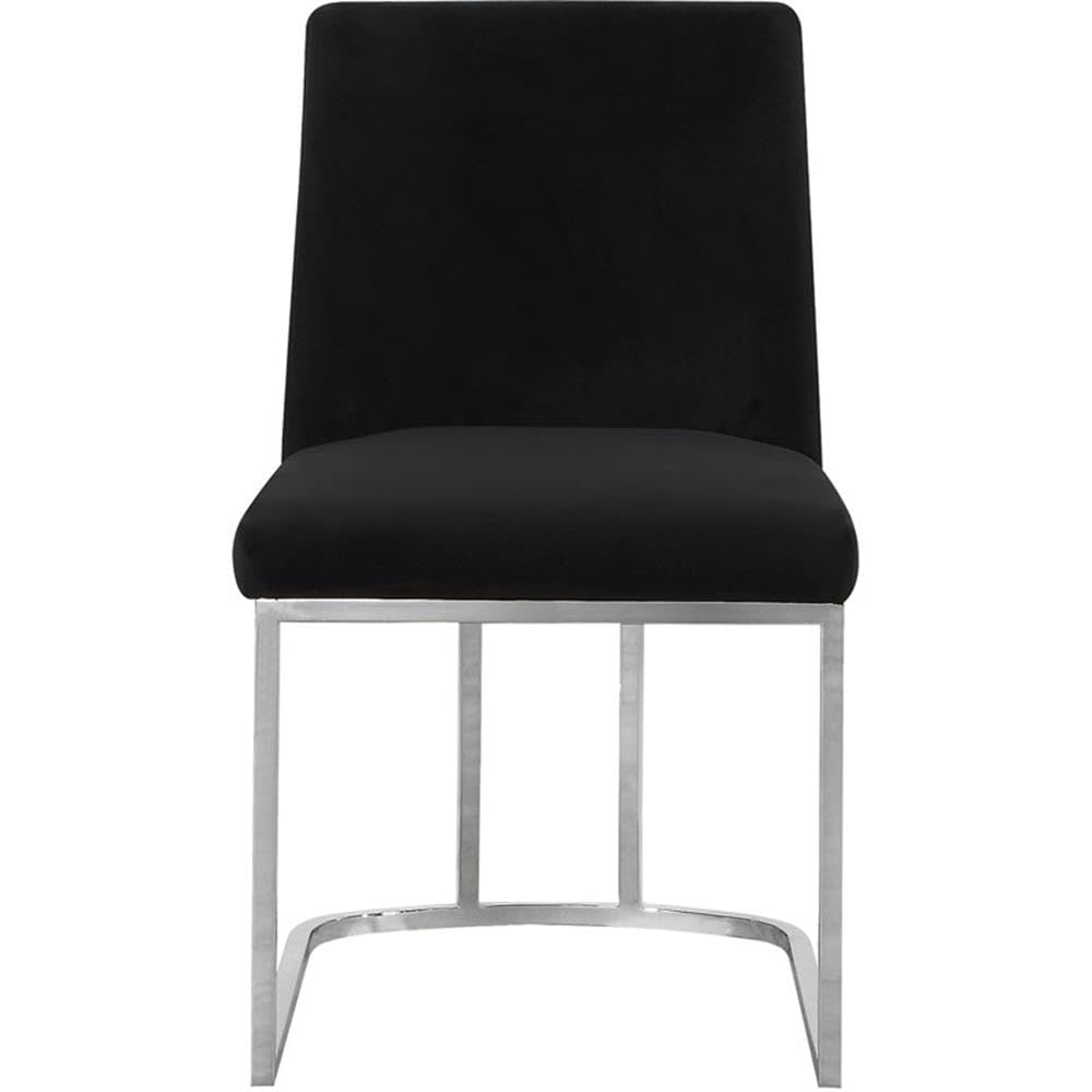 MAKLAINE Modern Black Velvet Dining Chairs (Set of 2) - Elegant Upholstered Side Chairs for Dining Room, Kitchen, or Home Office - Perfect for Small Spaces and Contemporary Decor