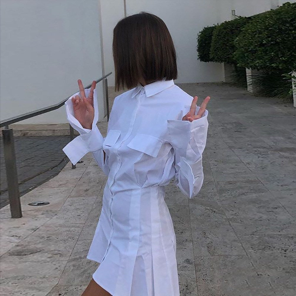 Stylish Women's Shirt Dress - Casual & Elegant Button Down Tunic for Work, Date Night & Spring Outfits