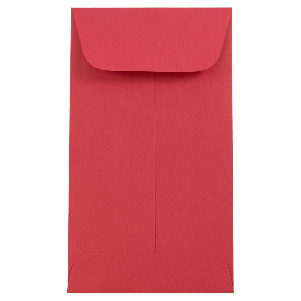 JAM PAPER #6 Coin Business Colored Envelopes - 3 3/8 x 6 Inches - Red Recycled Paper - Bulk 500/Box - Perfect for Mailing Checks, Gift Cards, and Business Correspondence