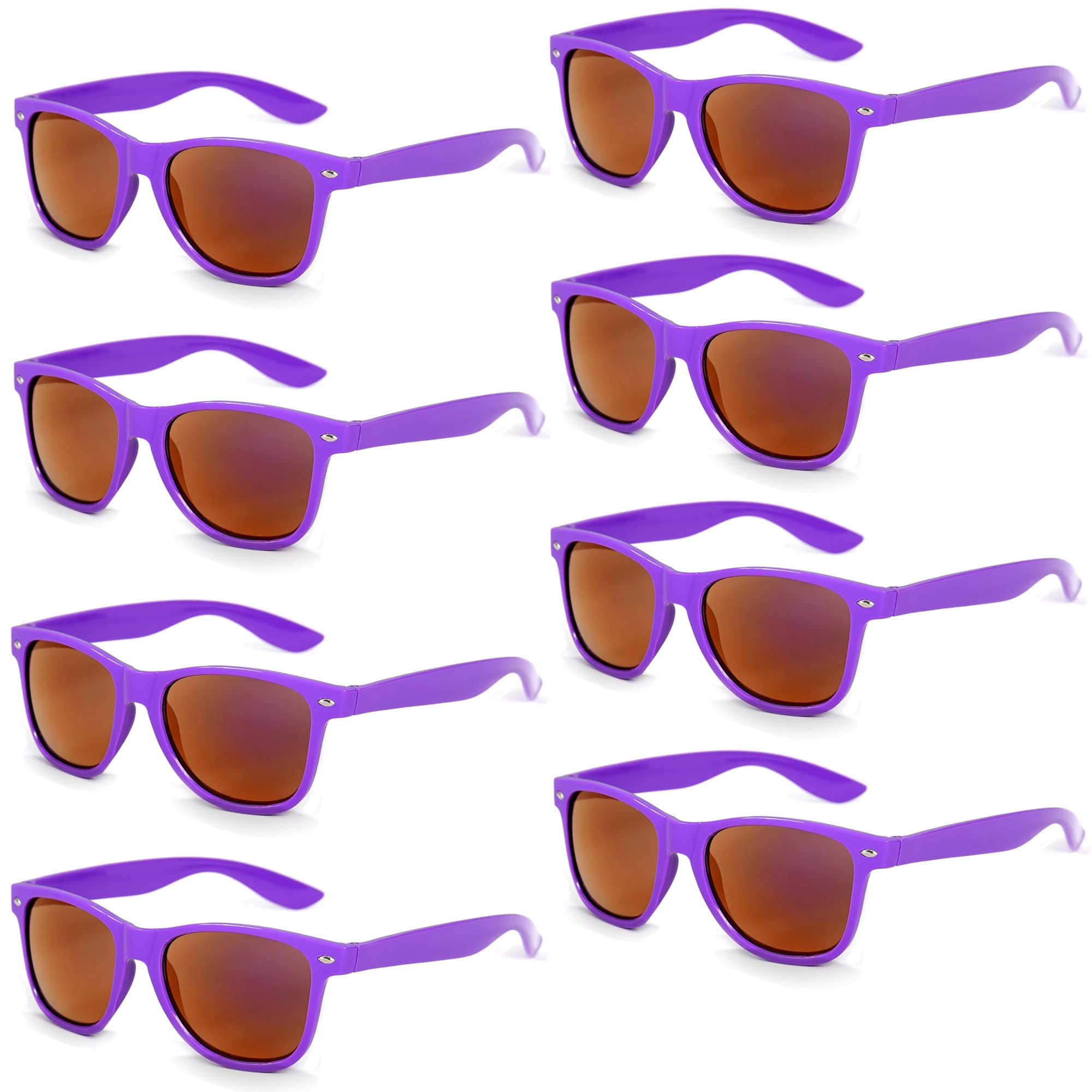 8/12/18 Pack Neon Sunglasses Bulk - Colorful Retro Party Sunglasses Multipack for Men & Women - Perfect for Pool Parties, Music Festivals & Summer Events