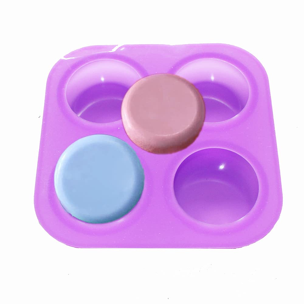X-Haibei 2.5 Inch Round Corner Silicone Soap Mold - DIY Lotion Bar Making Supplies for Handmade Soap Crafting - Perfect for Home Spa, Bath Bomb & Candle Making Projects