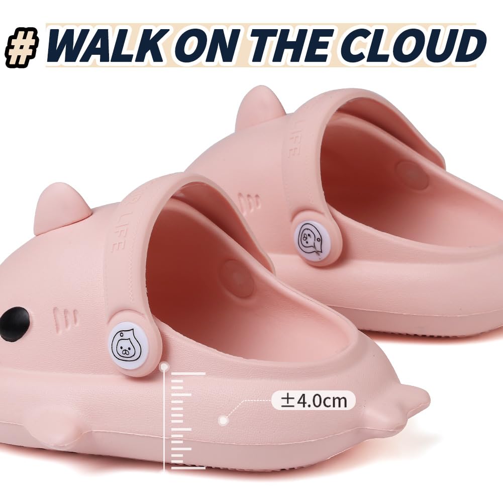 Adorable Kids Shark Slides for Toddler Girls & Boys - Cute Cartoon Summer Cloud Slippers, Non-Slip Beach Pool & Shower Shoes for Baby - Perfect for Swimming, Bath Time & Outdoor Play