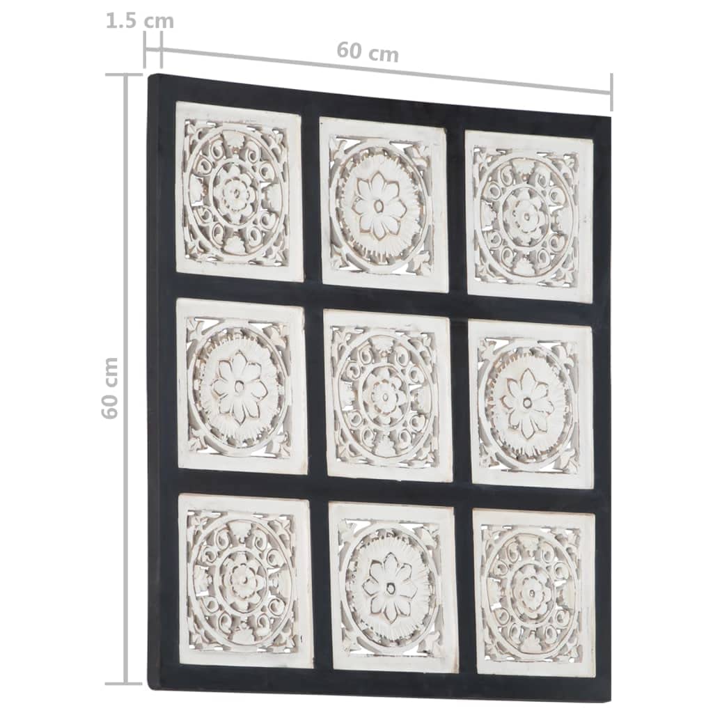 vidaXL Handcrafted MDF Wall Panel - Elegant Black & White Home Decor - Durable & Easy to Clean - Perfect for Living Room, Bedroom & Office Wall Decoration