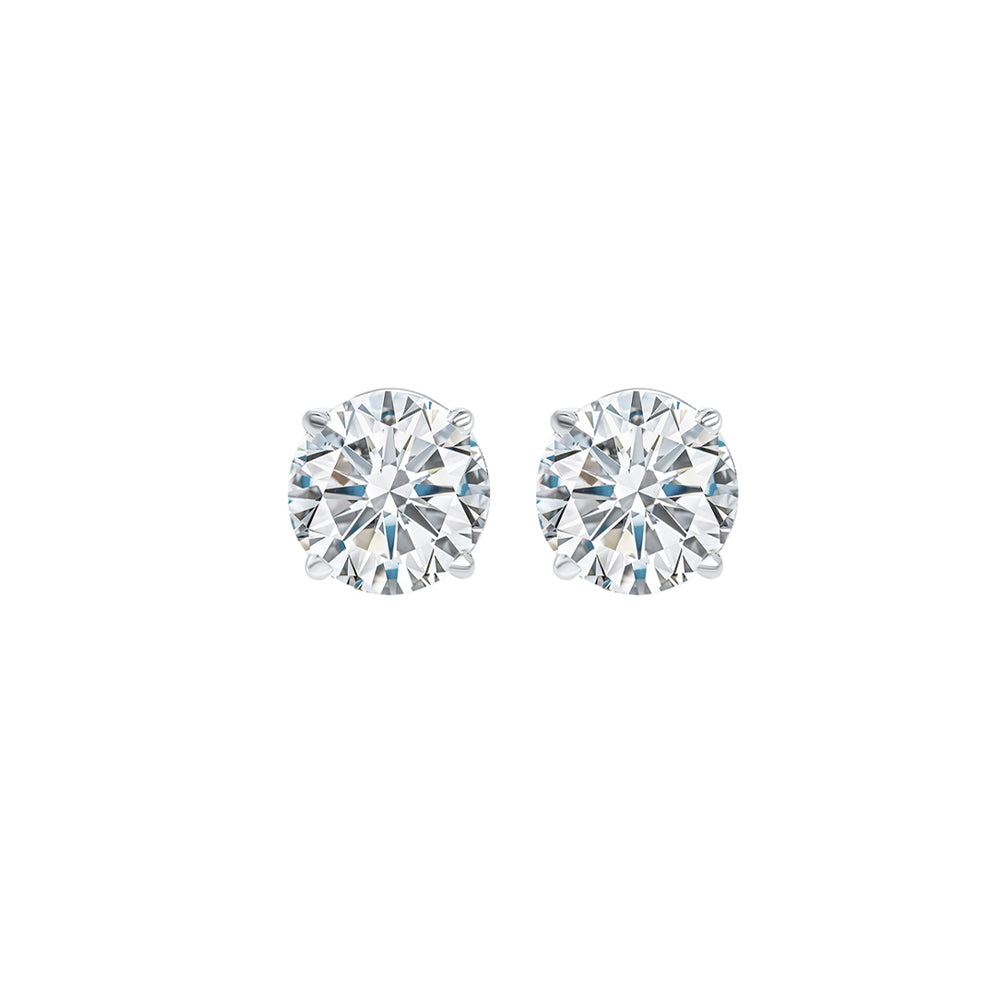 14K White Gold Diamond Earrings (1/2 CTW) - Elegant Stud Earrings for Women, Perfect for Weddings, Parties & Special Occasions