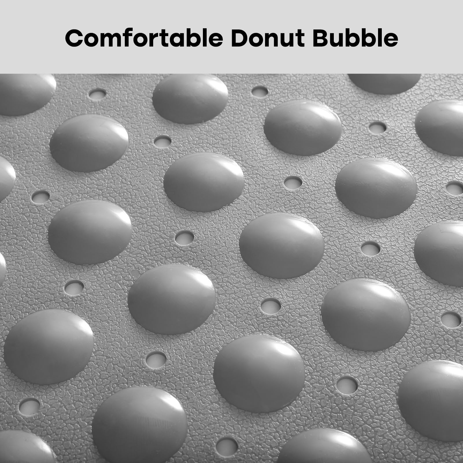 Non-Slip Corner Shower Mat 21x21 Inches - Triangle Bath Mat with Suction Cups for Shower Stall, Machine Washable, Grey - Perfect for Bathroom Safety & Wet Area Protection