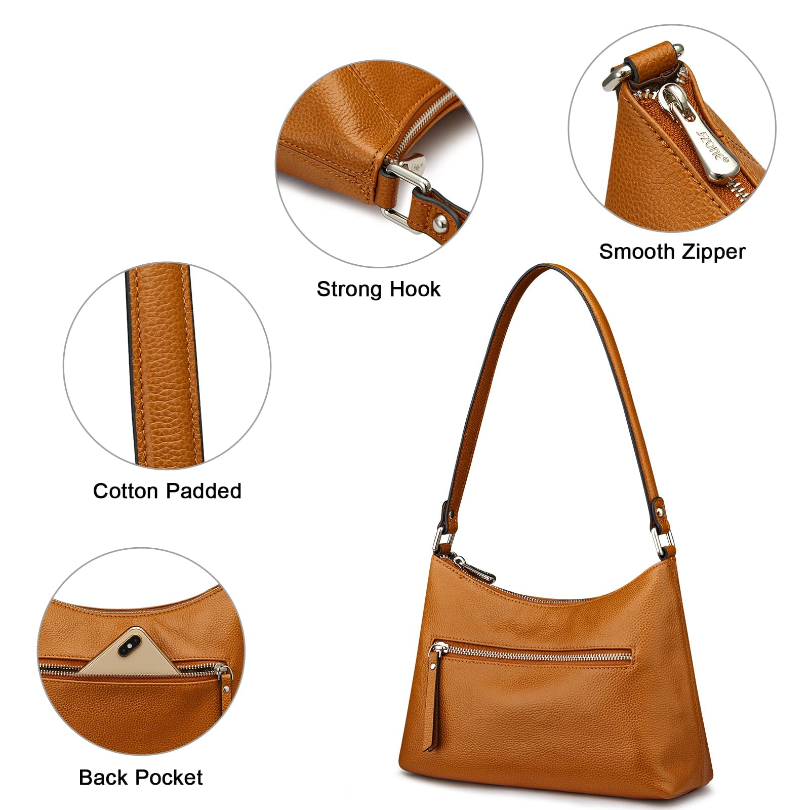 S-ZONE Genuine Leather Women's Anti-Theft Backpack - Stylish Travel Rucksack & Shoulder Bag for Work, College & Outdoor Adventures