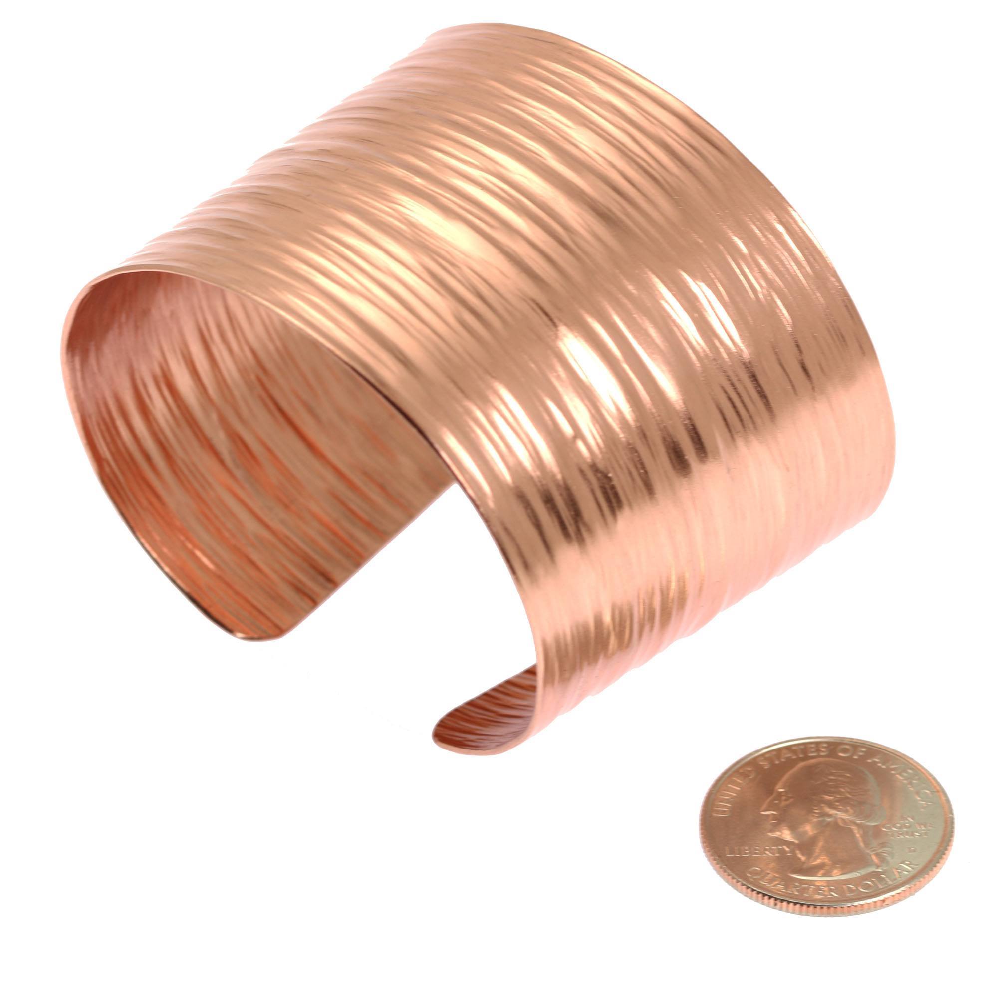 Vintage Chased Copper Bark Cuff Bracelet for Women - Handcrafted Boho Jewelry - Perfect for Festivals, Weddings & Everyday Wear