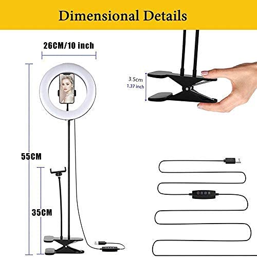 Professional LED Selfie Ring Light with Phone Holder & Splint Stand - Perfect for Studio Photography, Video Recording, and Real-Time Fill Light