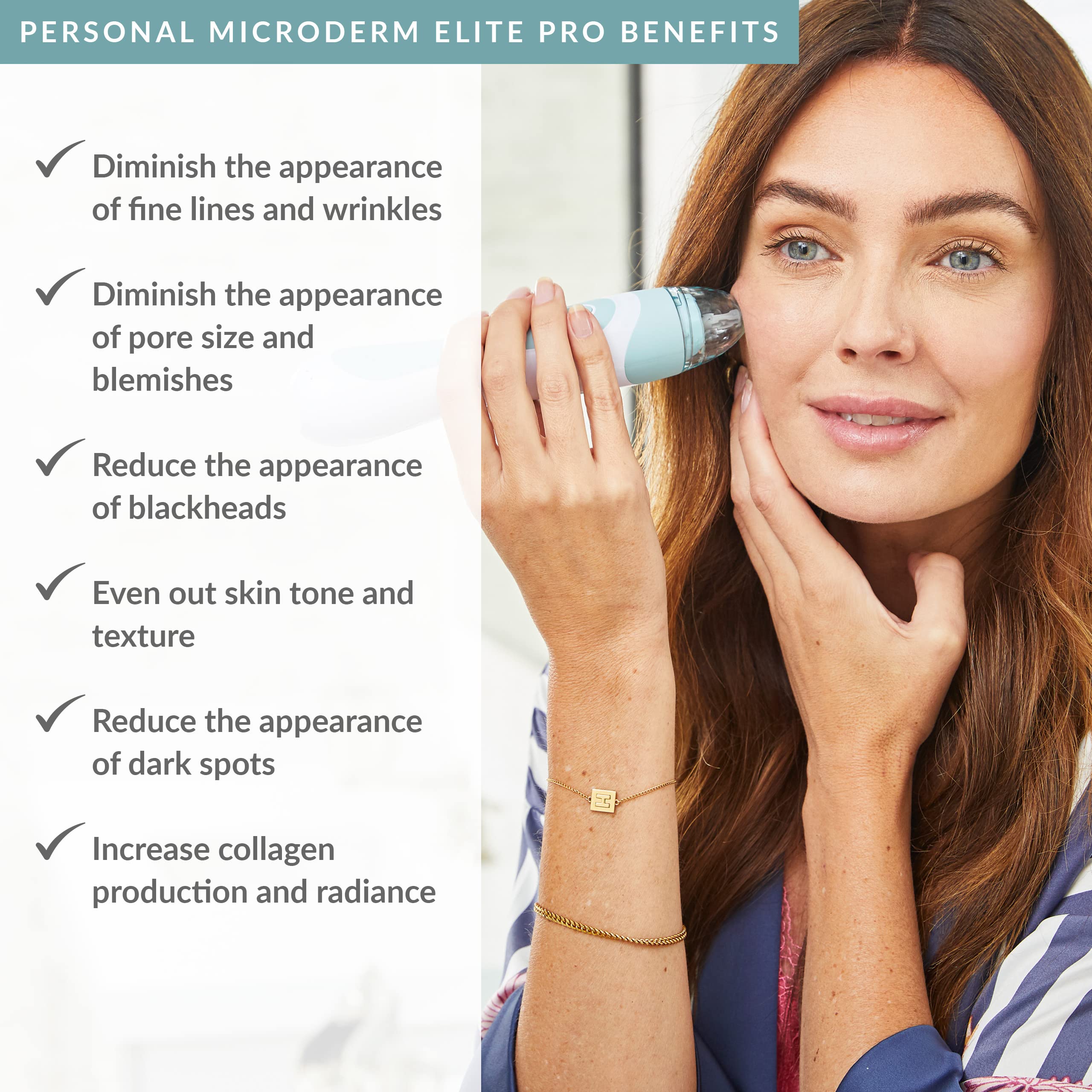 PMD Personal Microderm Elite Pro - At-Home Microdermabrasion Device for Face & Body - Exfoliating Crystals & Vacuum Suction Machine - 3 Speed Settings for Glowing Skin - Perfect for Anti-Aging, Acne Treatment & Skin Rejuvenation at Home