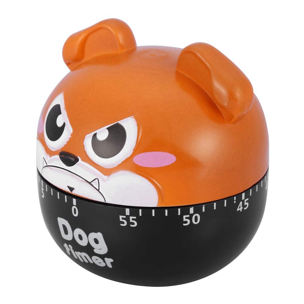 Mechanical Kitchen Timer - Cute Dog Design Manual Countdown Timer for Baking & Cooking | Home Cooking Essential Tool with Loud Alarm | Perfect for Baking, Roasting, Studying & Office Use (Red Brown)