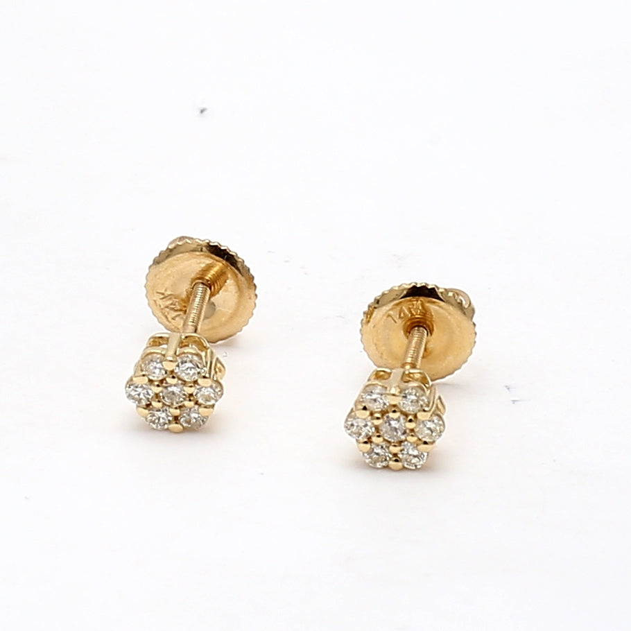 0.25 Carat Round Brilliant I SI1 Diamond 14K Yellow Gold Hoop Earrings for Women - Perfect for Weddings, Anniversaries & Special Occasions