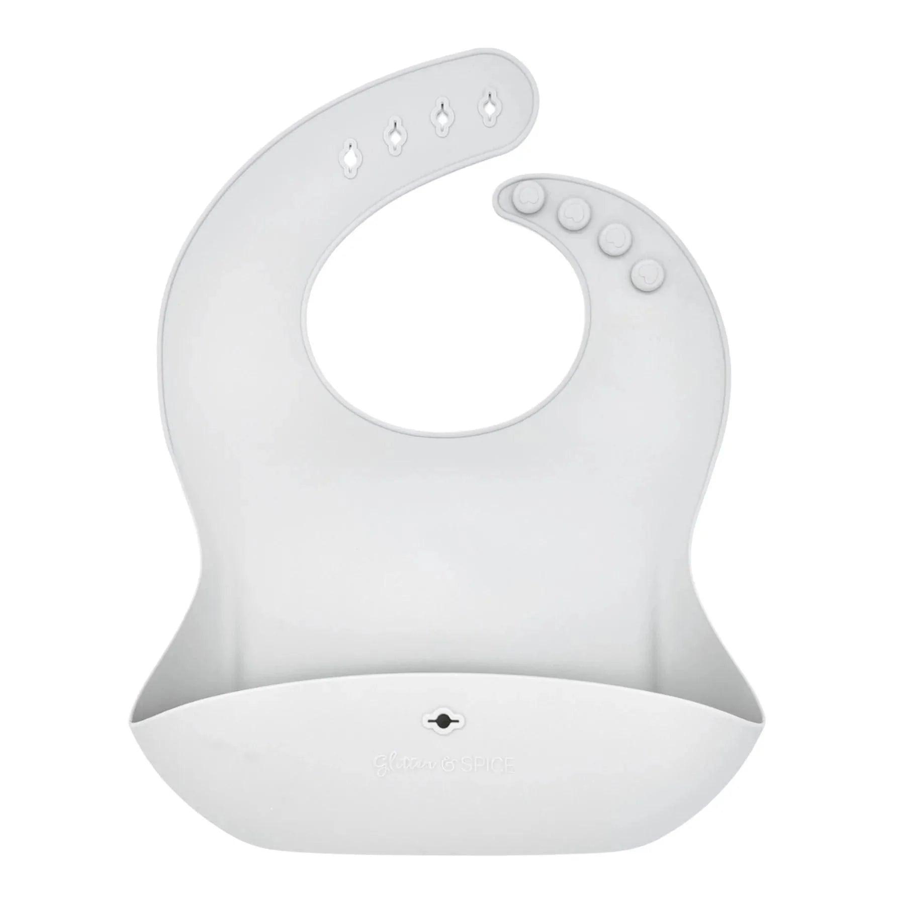 Glitter and Spice Silicone Baby Bib - Waterproof & Easy Clean Feeding Bib for Toddlers - Perfect for Messy Meals, Daycare, and Travel