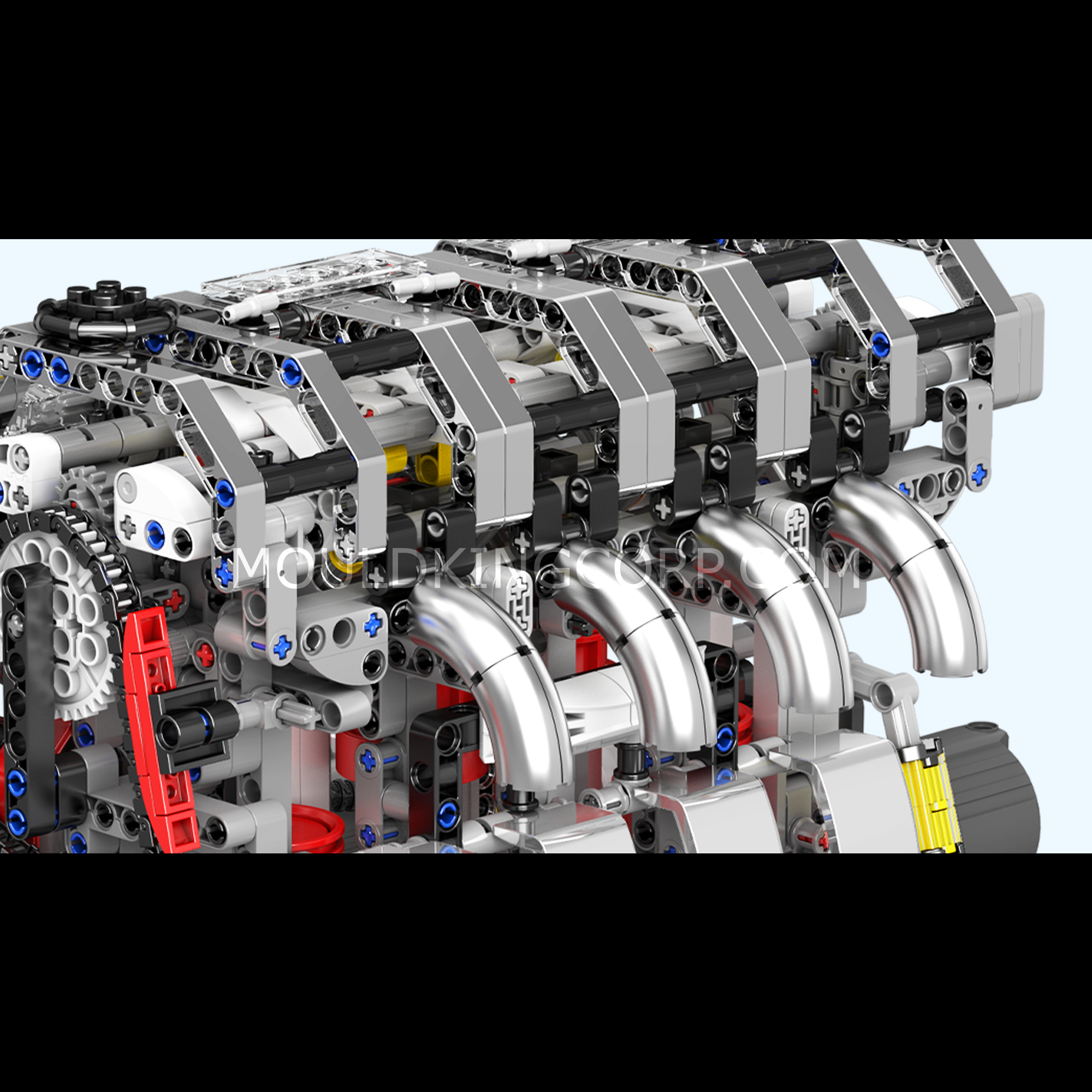 Mould King 10087 Motorized L4 Gasoline Engine Model Building Kit - 1,787 Piece STEM Educational Toy for Adults & Teens | DIY Assembly Project for Engineering Enthusiasts & Car Lovers | Perfect for Home Display, School Projects & Gift Giving