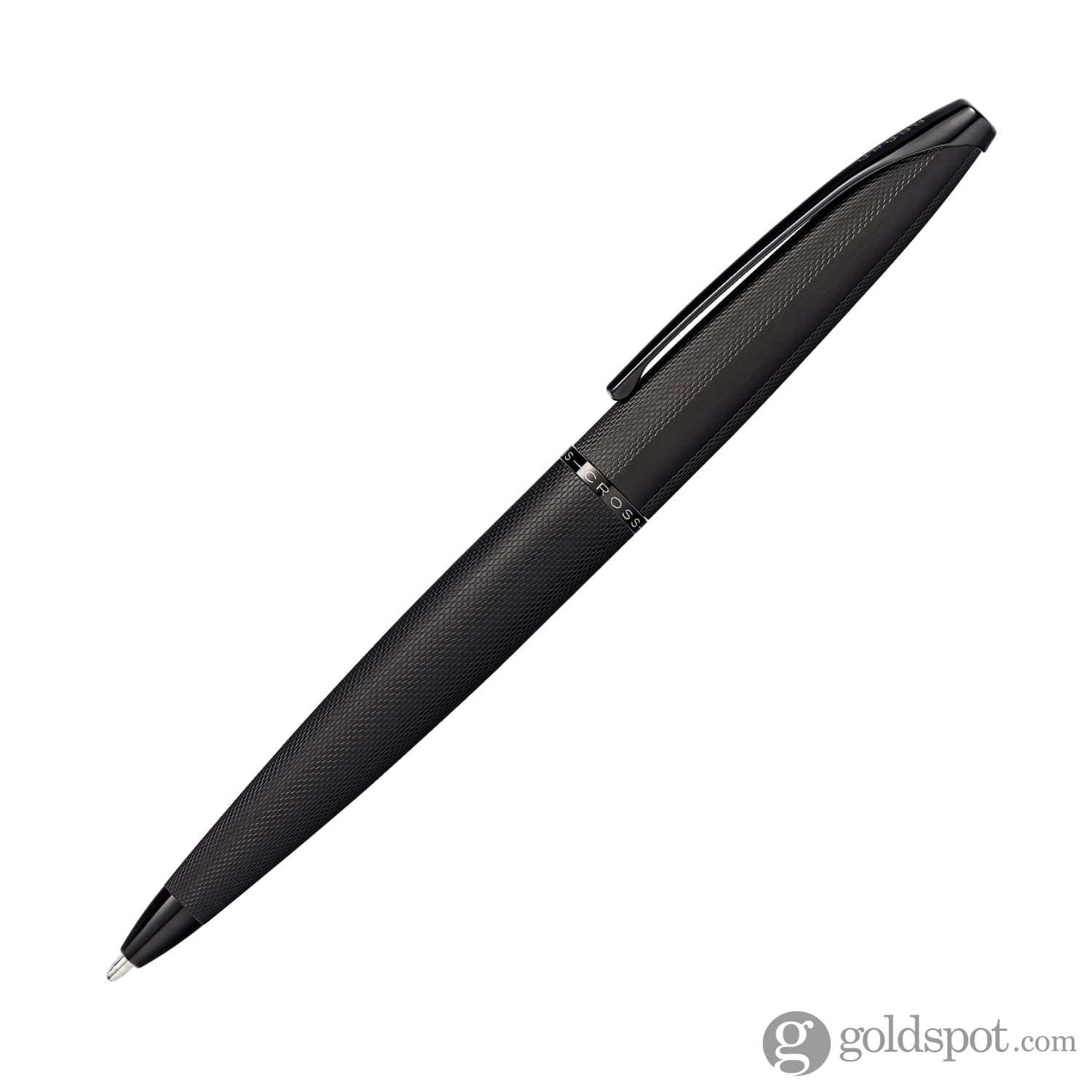Premium Cross ATX Ballpoint Pen - Brushed Black PVD Coating with Elegant Diamond Etching | Perfect for Office, Business Gifts & Professional Writing