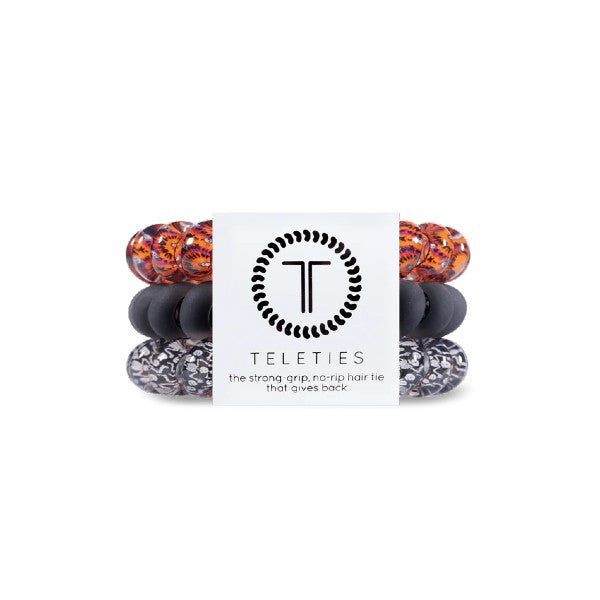 Teleties Large Hair Ties - 3 Pack Set | No Damage Hair Elastics for Thick Hair | Perfect for Workouts, Yoga & Everyday Styling