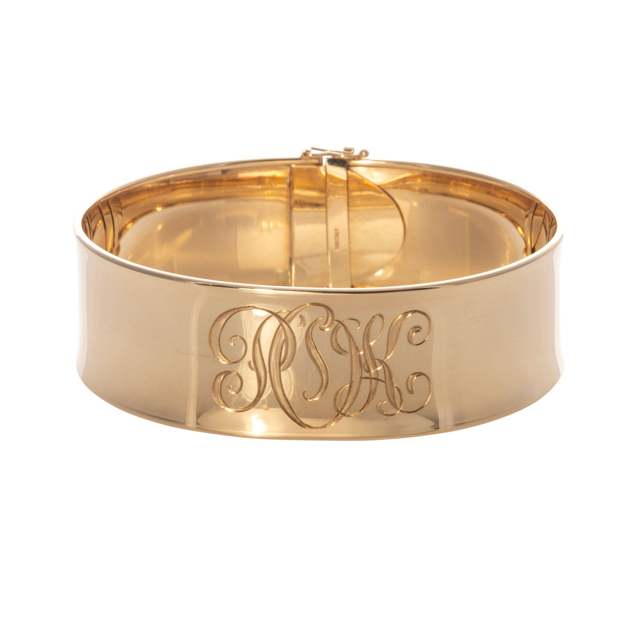 14K Gold Wide Cuff Bangle Bracelet for Women - Elegant Stackable Jewelry for Parties, Weddings & Everyday Wear