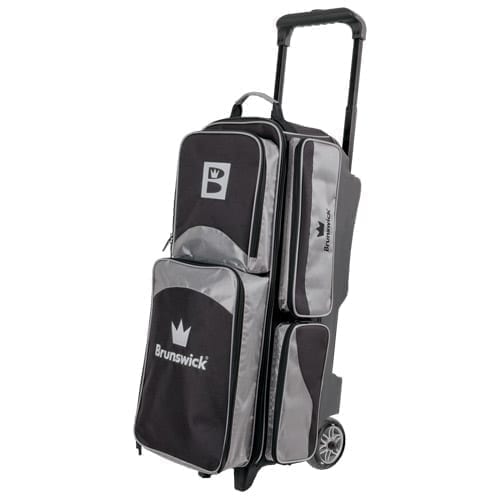 Brunswick Edge 3 Ball Triple Roller Bowling Bag - Durable & Spacious for League Play & Tournaments (Black/Red/Blue Options) - Perfect for Pro Bowlers & Enthusiasts