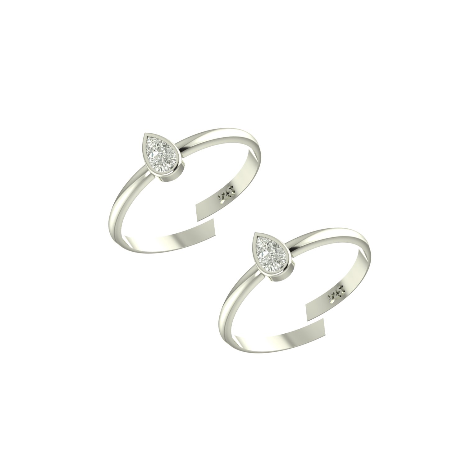 PeenZone 925 Sterling Silver CZ Toe Rings for Women | Genuine 92.5% Pure Silver Leg Finger Rings | Elegant Bichiya Jewelry for Girls | Perfect for Beach, Summer & Boho Fashion Outfits