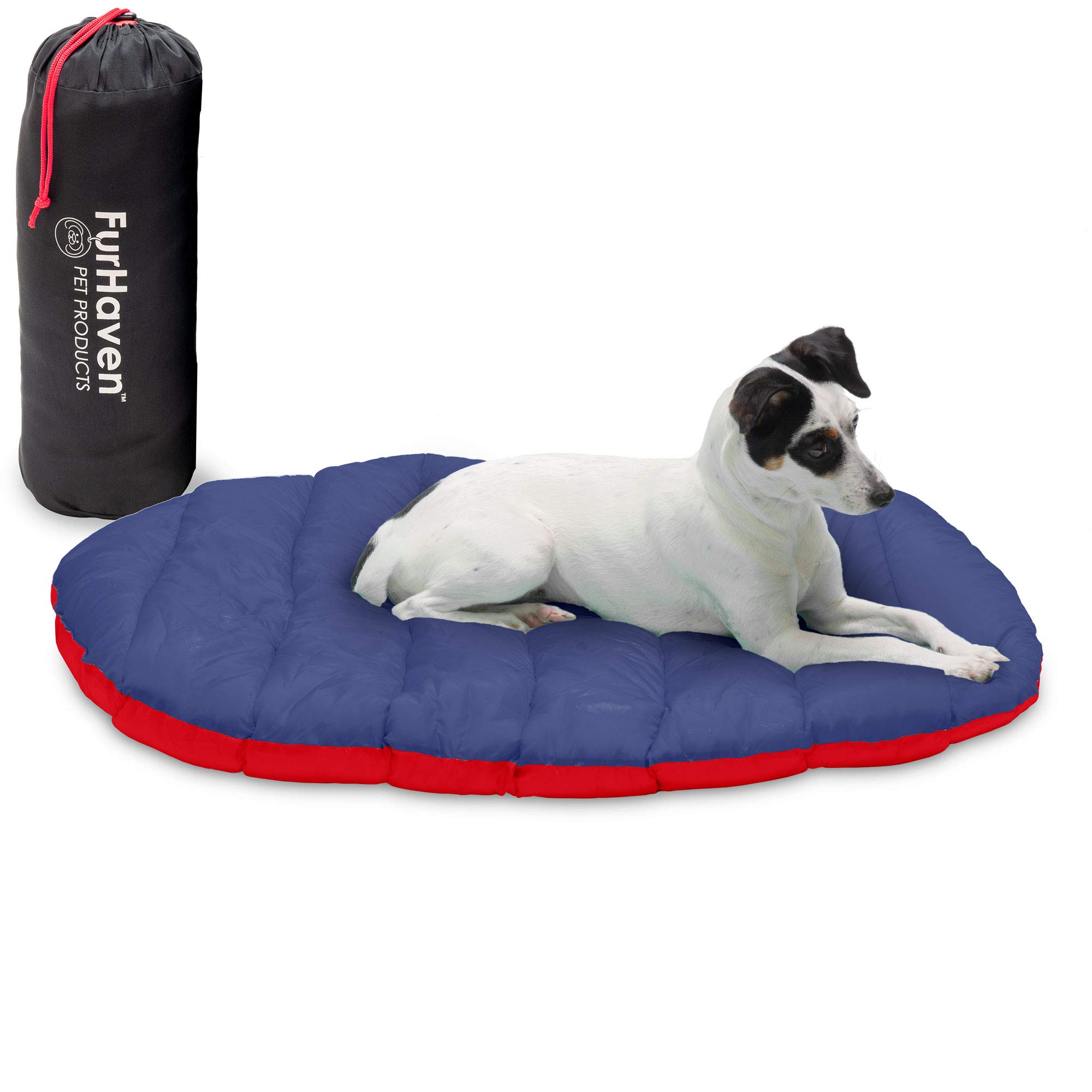 Furhaven Travel Dog Bed for Small Dogs - Washable, Foldable with Carry Bag - Perfect for Crates, Kennels & Outdoor Adventures