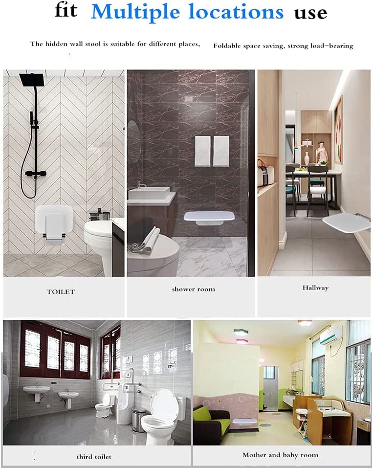 **Foldable Wall-Mounted Shower Chair for Elderly & Adults - Non-Slip Bathroom Safety Seat Bench for Bathtub & Shower - Supports 350 lbs - Ideal for Seniors, Disabled & Post-Surgery Recovery**    *(Use Cases: Perfect for elderly care, handicap accessibility, post-surgical recovery, and safe bathing at home.)*