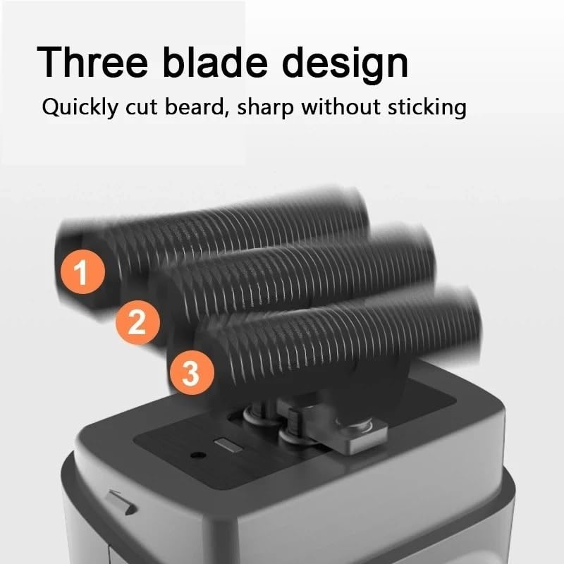 Men's Electric Shaver - USB Rechargeable Portable Beard Trimmer & Facial Hair Shaver for Travel, Home & Office Use - Mini Cordless Shaving Machine with Precision Blades