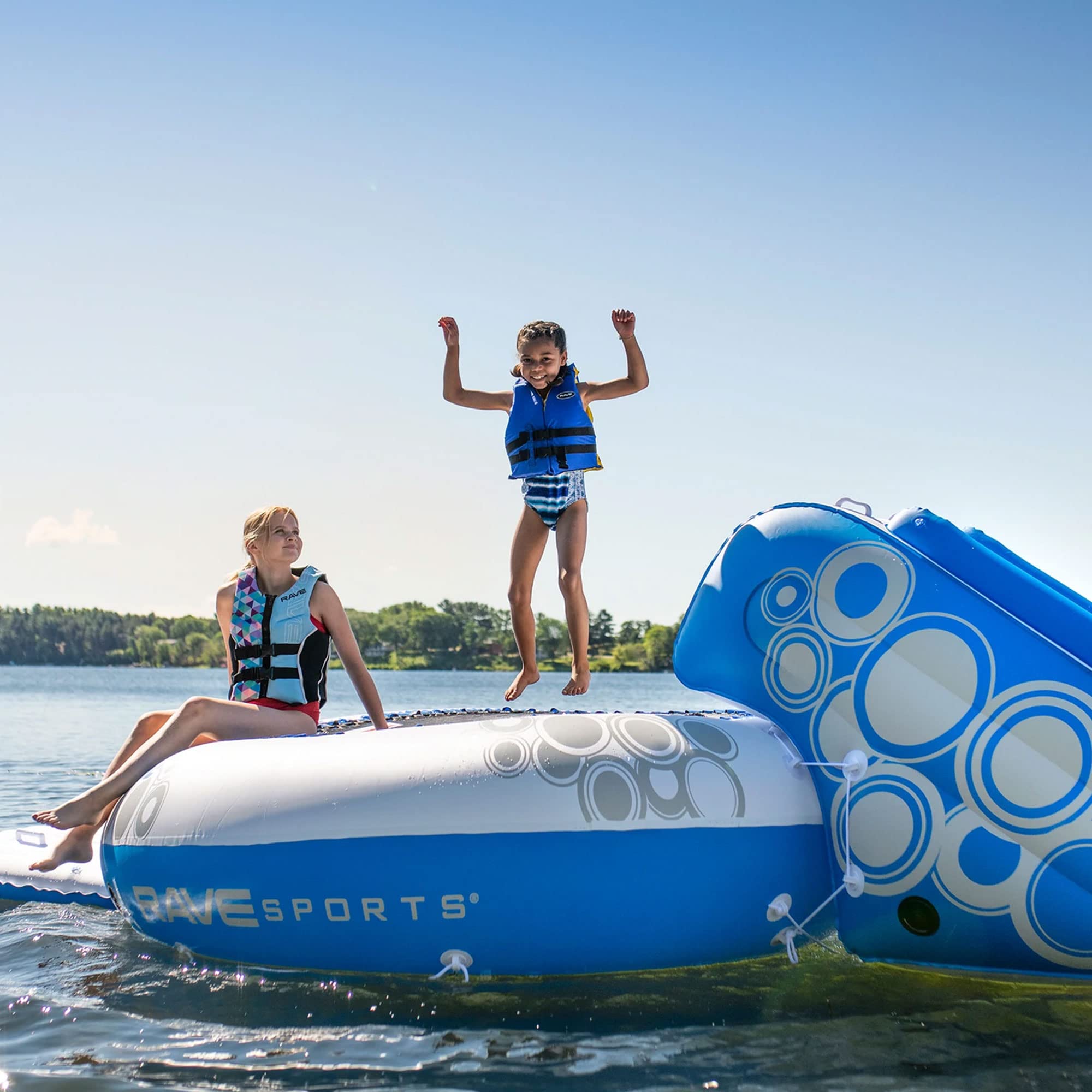 Rave Sports O-Zone Plus Inflatable Water Bouncer - Kids Outdoor Water Toy for Pool, Lake & Backyard Summer Fun