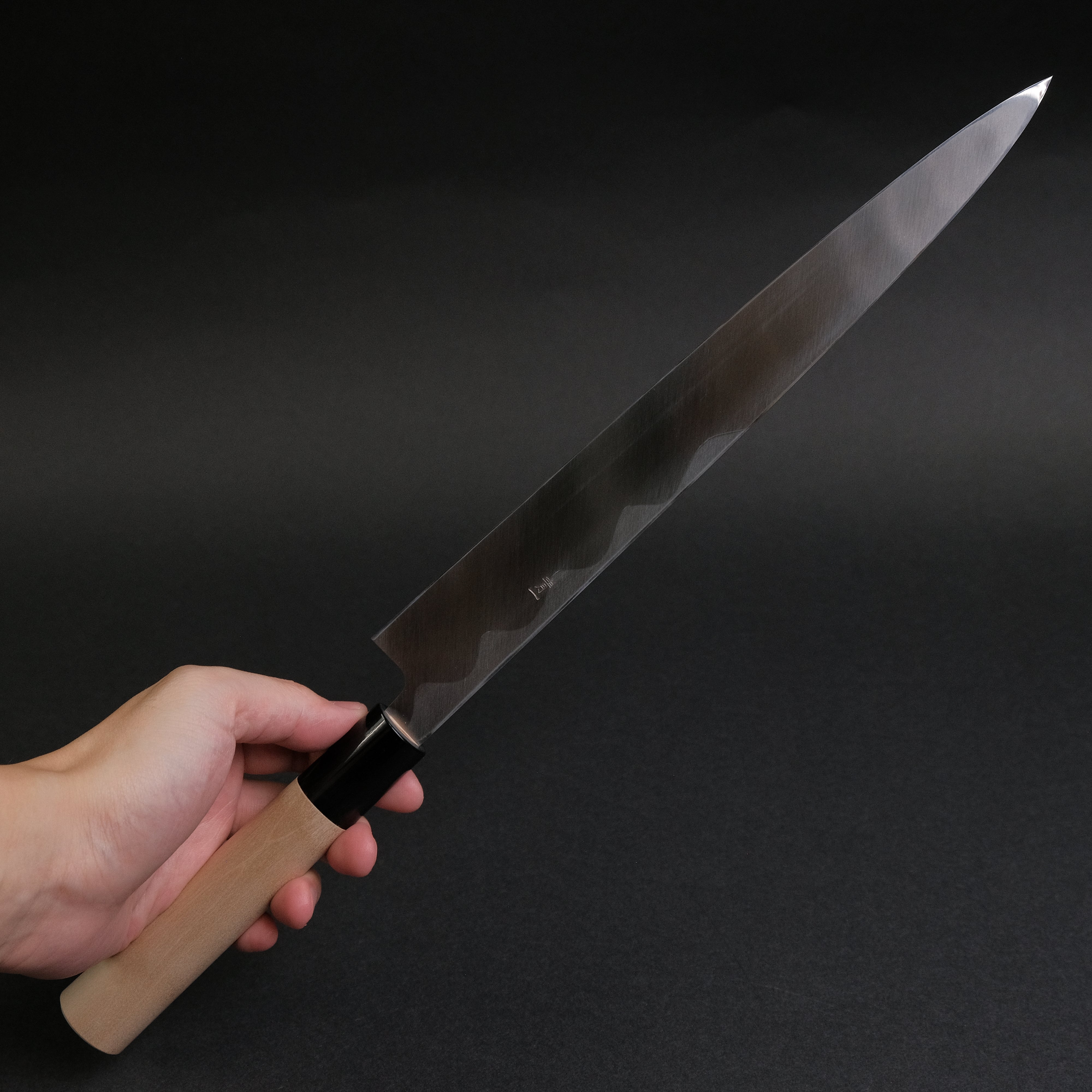 Hitohira Tanaka Manzo Blue #1 Yanagiba 270mm Japanese Sushi Knife - High Carbon Steel Blade with Ho Wood D-Shaped Handle & Saya Scabbard - Perfect for Sushi Chefs & Japanese Cuisine Preparation
