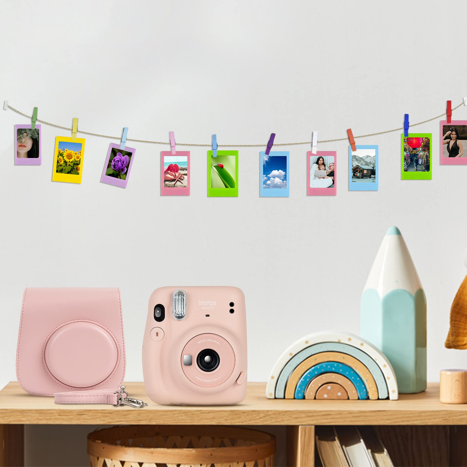 Fujifilm Instax Mini 11 Instant Camera Bundle with 60 Sheets Mini Film, Carrying Case, Selfie Lens, Photo Album & Stickers (Charcoal Gray) - Perfect for Travel, Parties, Weddings & DIY Scrapbooking