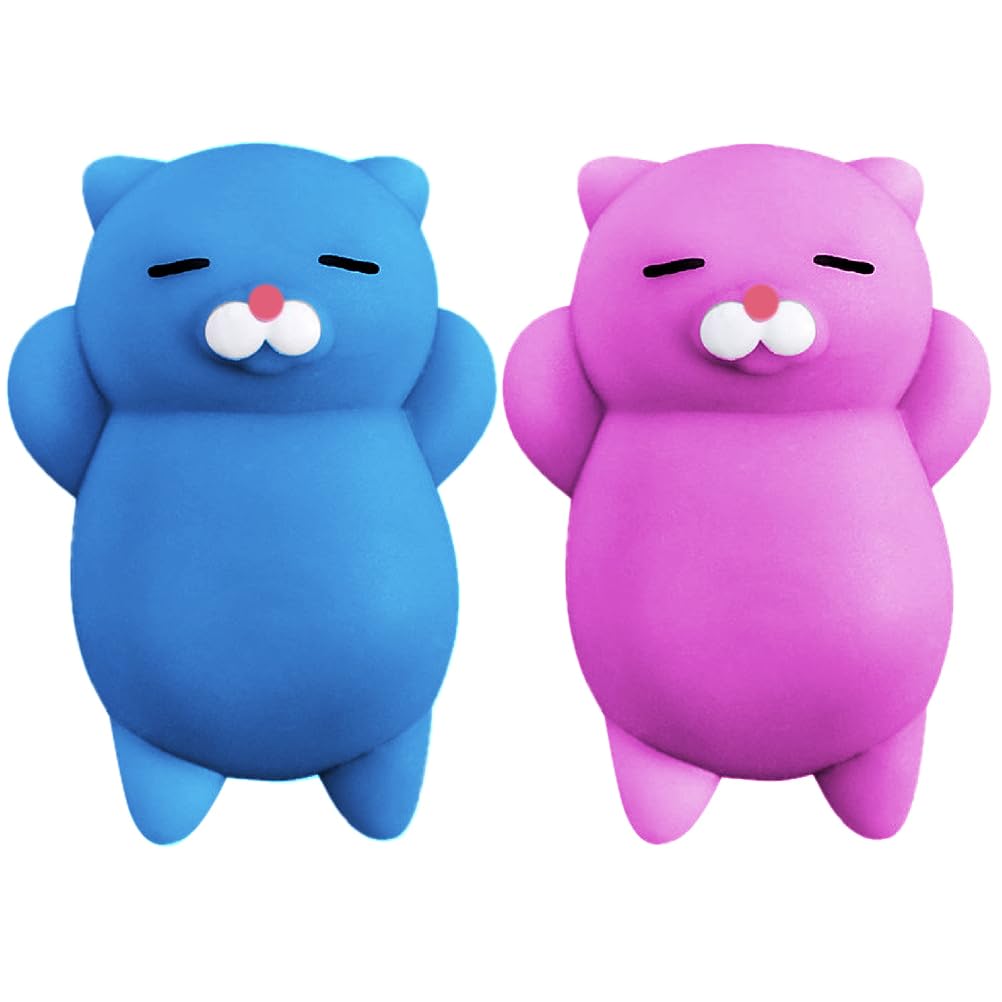 Nutty Toys Squishy Cat Set - 2 Inch Soft Silicone Kawaii Kitties for Stress Relief, Cute Collectible Cat Toys for Kids & Adults, Perfect Easter Egg Stuffer Gift for Teen Girls, Boys & Tweens - Great for Anxiety Relief, Party Favors & Sensory Play