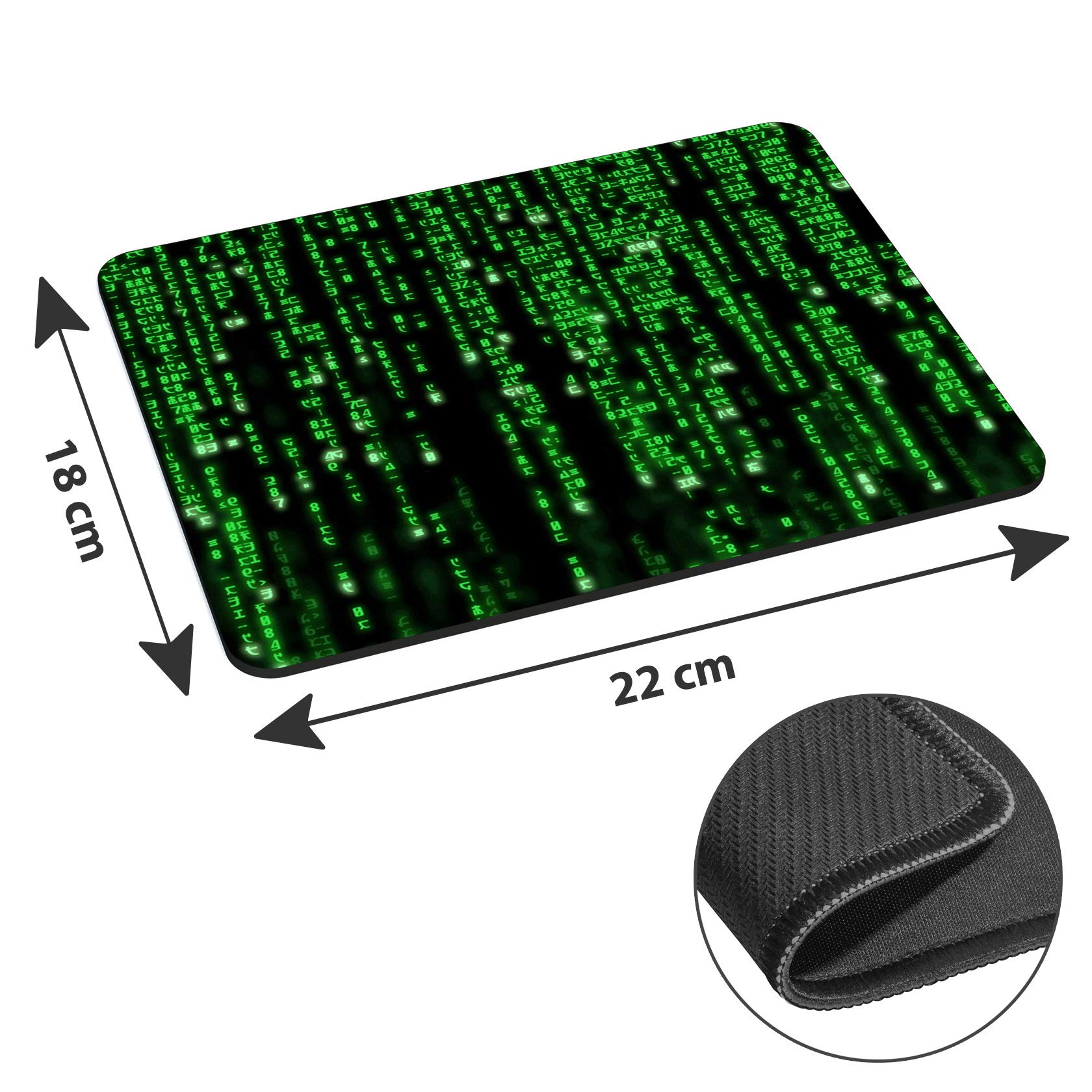 Premium Matrix Design Mouse Pad - Non-Slip Gaming & Office Mousepad with Smooth Surface for Computers & Laptops - Perfect for Work, Gaming, and Home Office Use