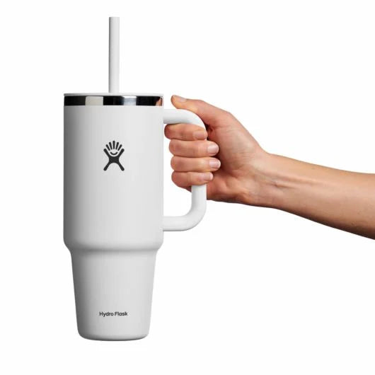 40 Oz All Around™ Insulated Stainless Steel Travel Tumbler with Lid & Straw - White - Perfect for Coffee, Tea & Cold Drinks On The Go