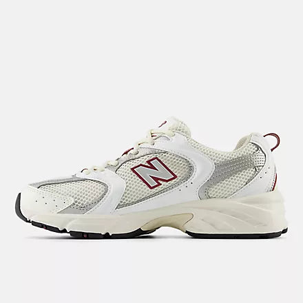 530 Sneakers for Men & Women - Sea Salt, White & Mercury Red Colorway - Comfortable Casual Shoes for Running, Walking & Everyday Wear