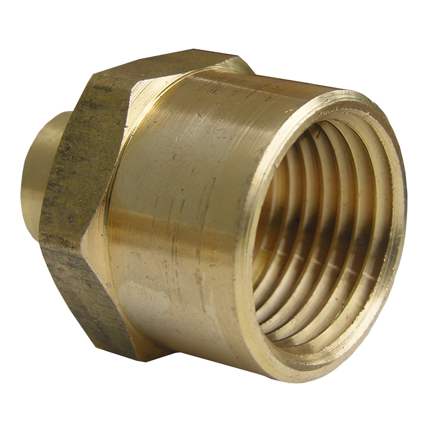 LASCO 17-9283 3/4-Inch to 1/4-Inch Female Pipe Thread Brass Bell Reducer Fitting - Perfect for Plumbing, HVAC, and Water Supply Systems