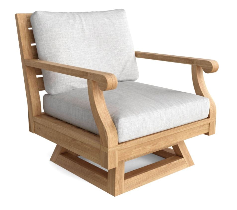 Anderson Teak Riviera Swivel Armchair with Cushion DS 608 - Outdoor Patio Furniture for Poolside, Garden, and Deck Relaxation