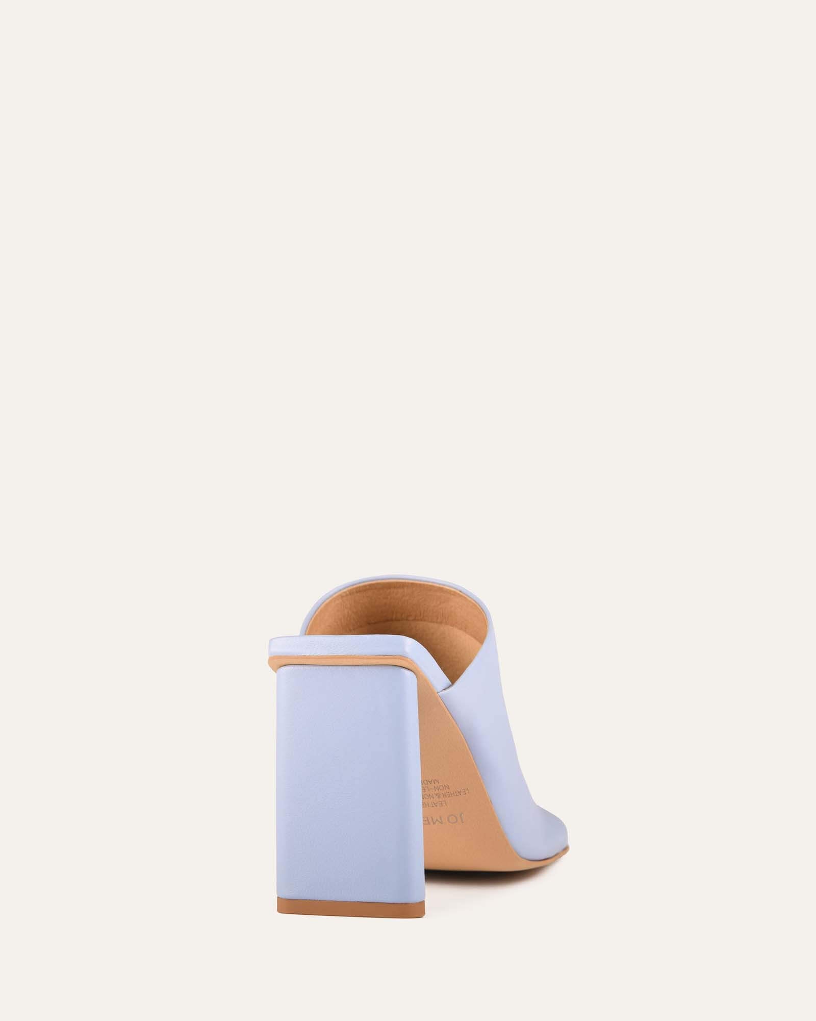 DANIELLE Women's High Heel Sandals - Ice Blue Genuine Leather Strappy Summer Dress Shoes for Weddings & Parties