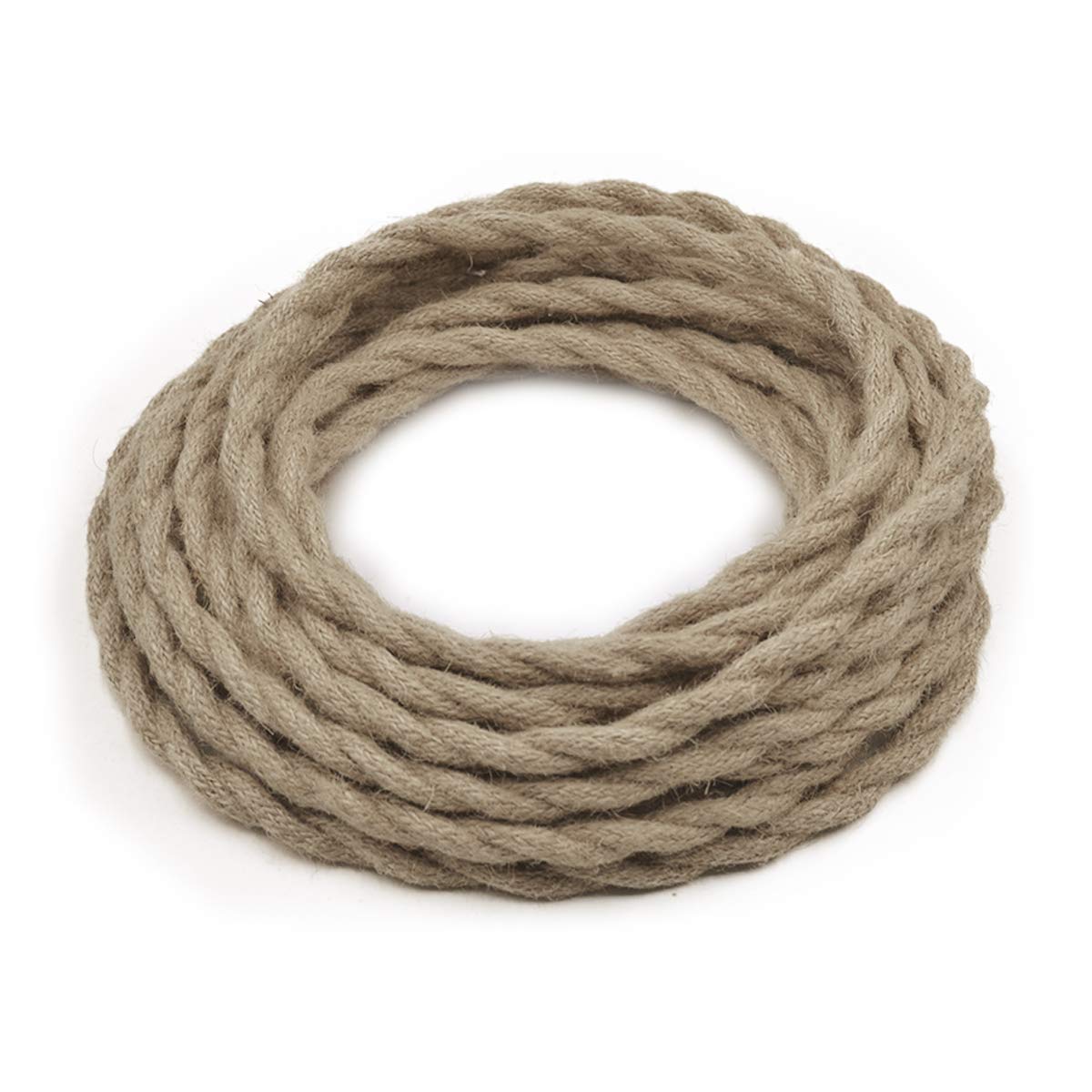 32.8ft Twisted Vintage Hemp Rope Light Cord - 18/2 18-Gauge Antique Industrial Electrical Wire for DIY Lamps, Extension Cables & Home Decor - Perfect for Edison Bulbs, Pendant Lights, and Industrial Style Lighting Projects