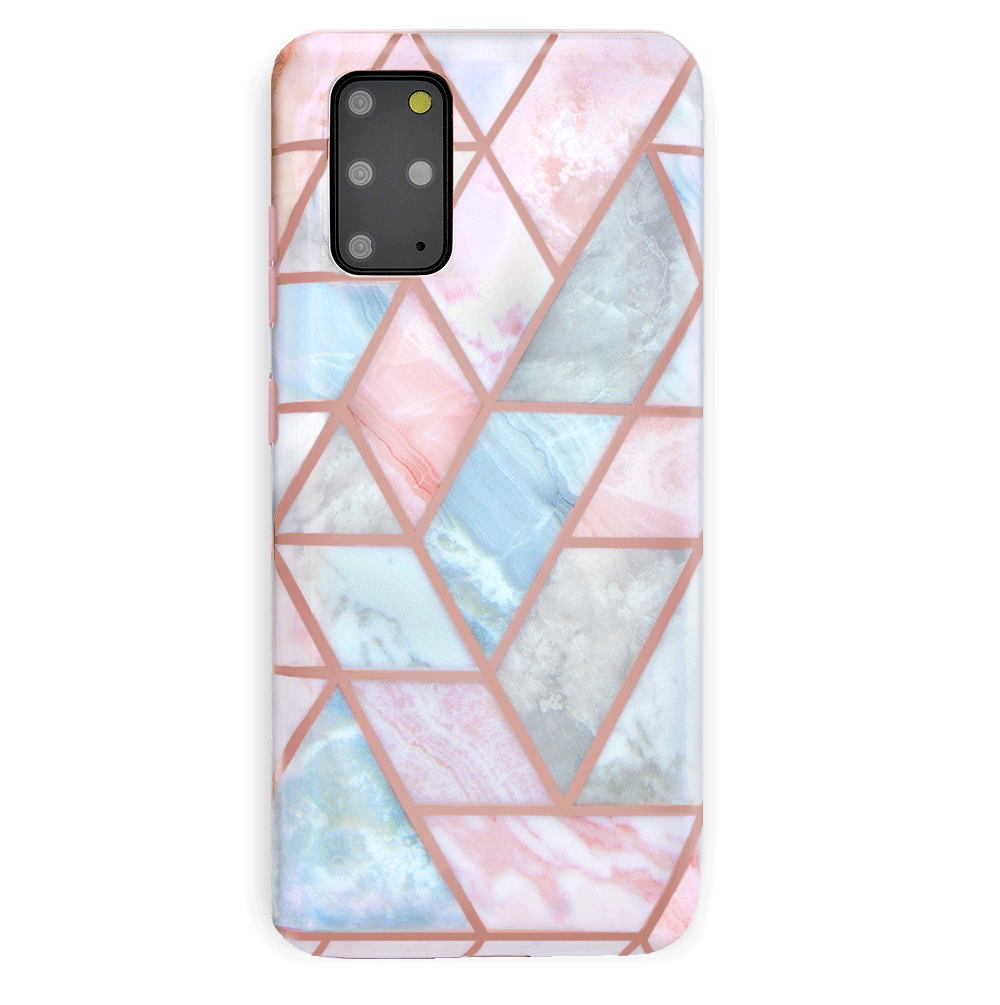 Stylish Geometric Marble Design Samsung Phone Case - Durable Protective Cover for Galaxy S21/S20/Note 20 - Perfect for Work, Travel & Everyday Use