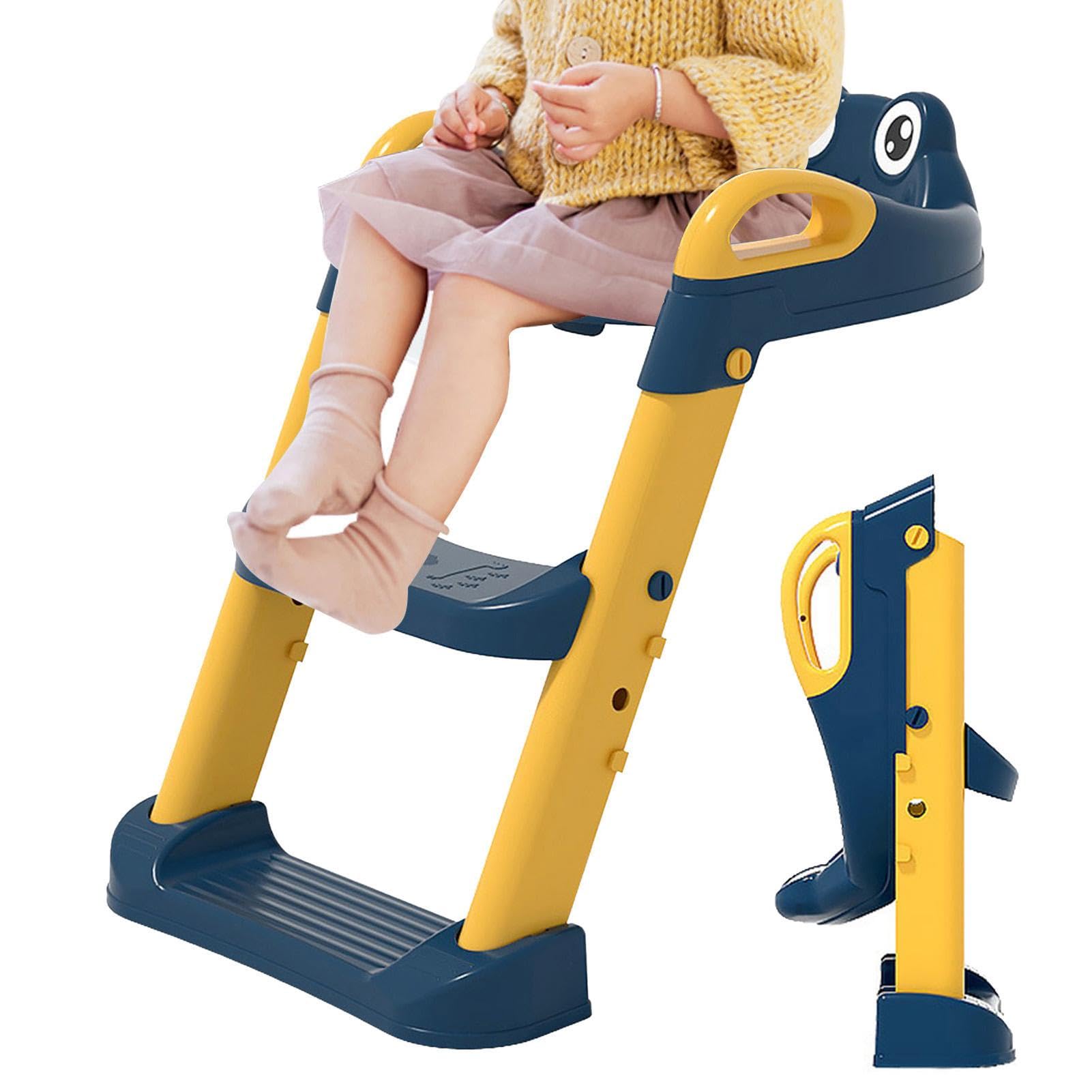 **Potty Training Seat with Ladder - Anti-Slip Baby Toilet Seat & Step Stool for Toddlers - Safe & Sturdy for Home Bathroom (Ideal for Potty Training Kids 18 Months & Up)**    *(Use Case: Perfect for toddlers transitioning from diapers to independent toilet use, ensuring safety and comfort in home bathrooms.)*