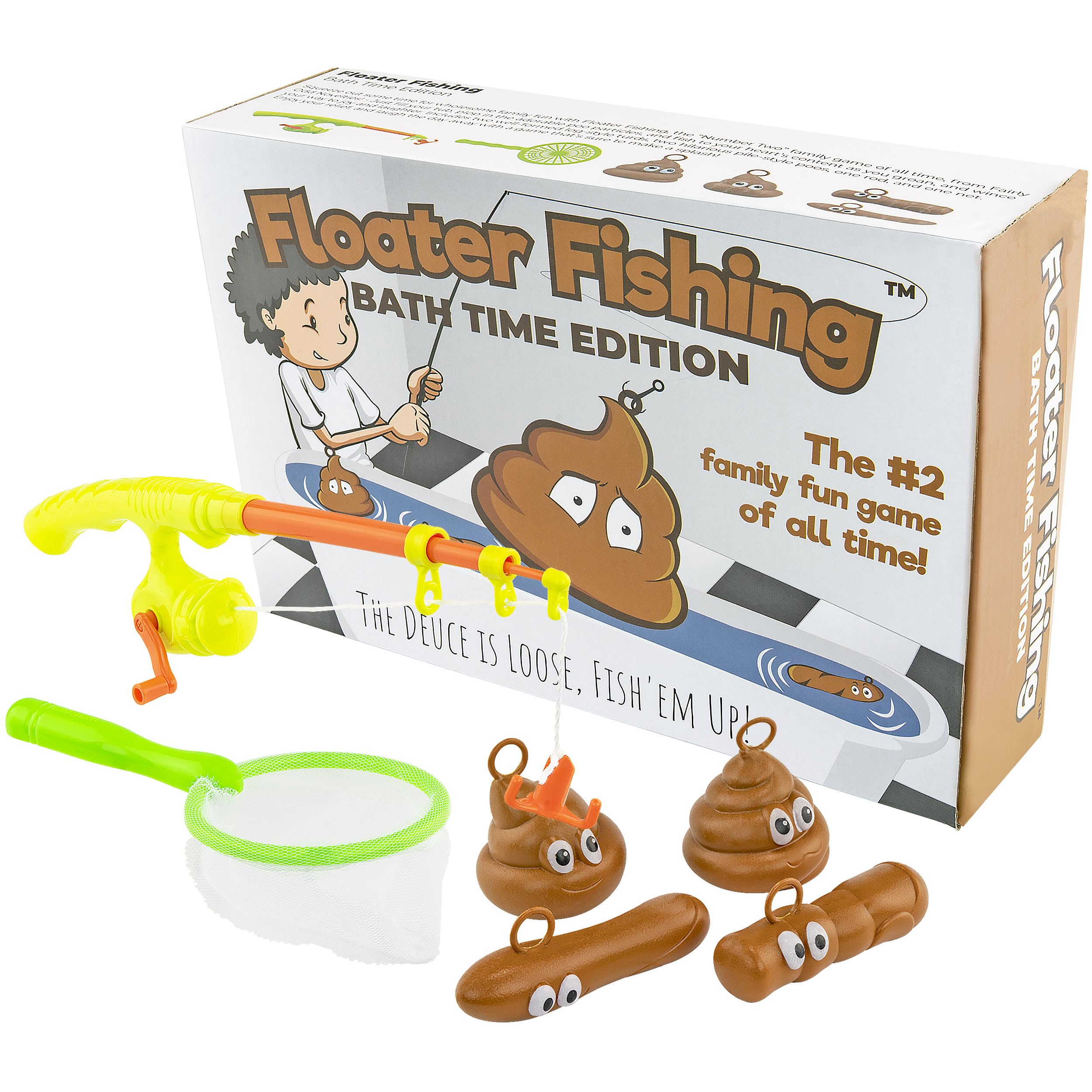 Funny Poop Fishing Game for Bathroom - Fairly Odd Novelties Interactive Toilet Game for All Ages | Unique Bath Time Entertainment for Kids & Adults | Perfect for Parties, Gag Gifts & Bathroom Humor
