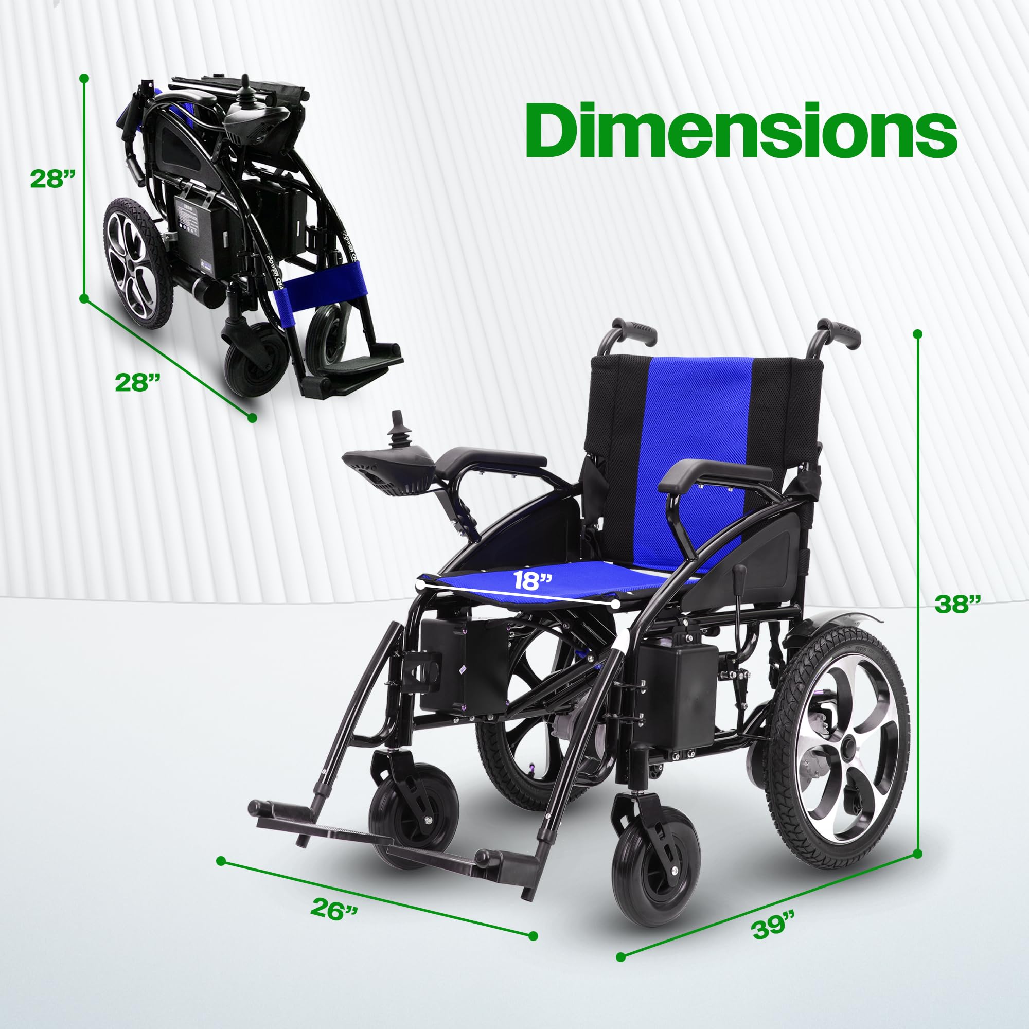 **Artemis All-Terrain Heavy Duty Electric Wheelchair for Adults & Seniors - 2xMotor Foldable Power Wheelchair, Blue - Ideal for Outdoor, Travel & Daily Mobility**