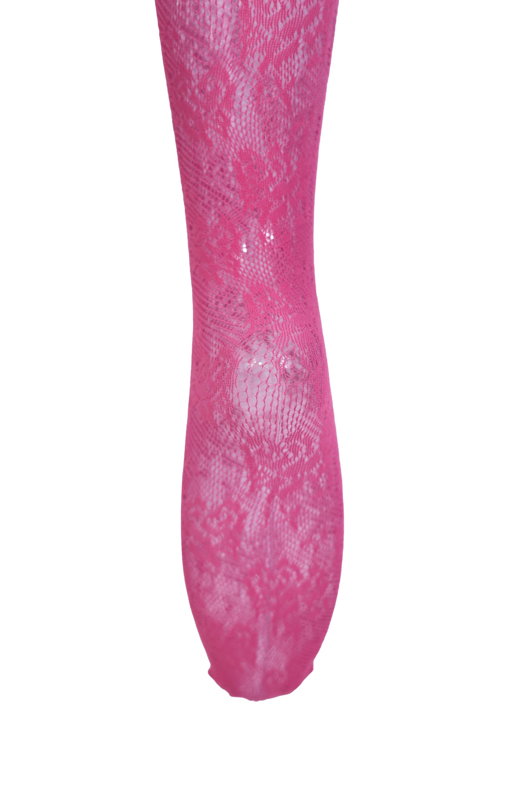 Sexy Black & Hot Pink Fishnet Tights for Women - Lace Stockings with Christmas Rose Pattern | Perfect for Holiday Parties, Cosplay & Night Out Outfits