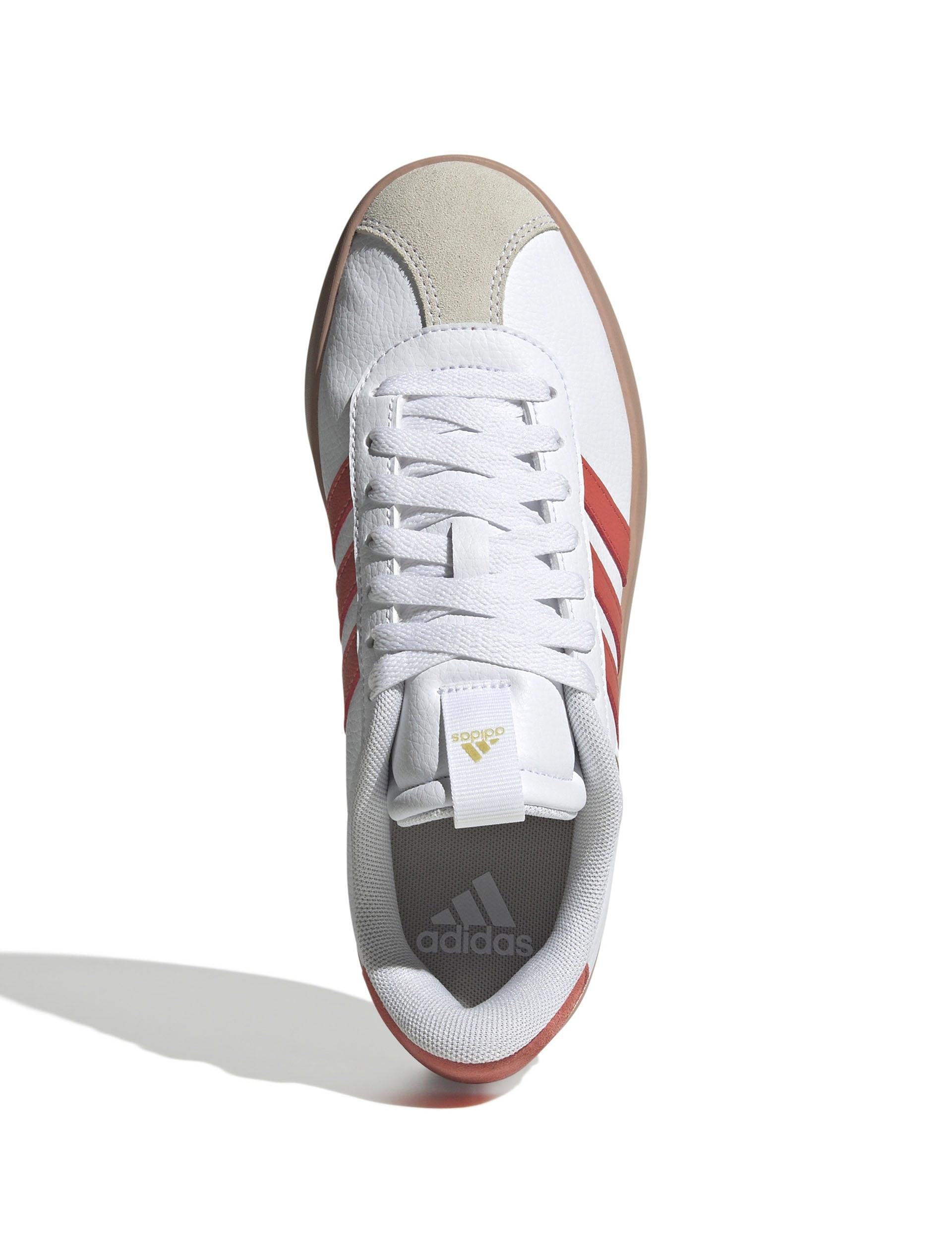 VL Court 3.0 Sneakers - Cloud White/Preloved Scarlet/Gold Metallic - Women's Tennis Shoes for Casual Wear & Sports Performance