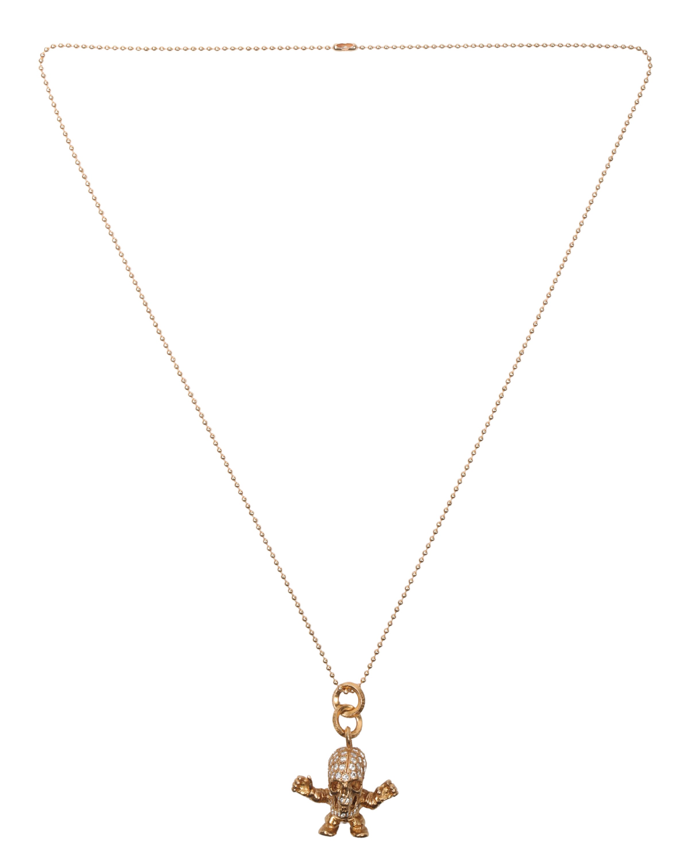 22k Yellow Gold & Diamond Foti Pendant Necklace for Women - Elegant Jewelry Gift for Birthday, Anniversary & Special Occasions